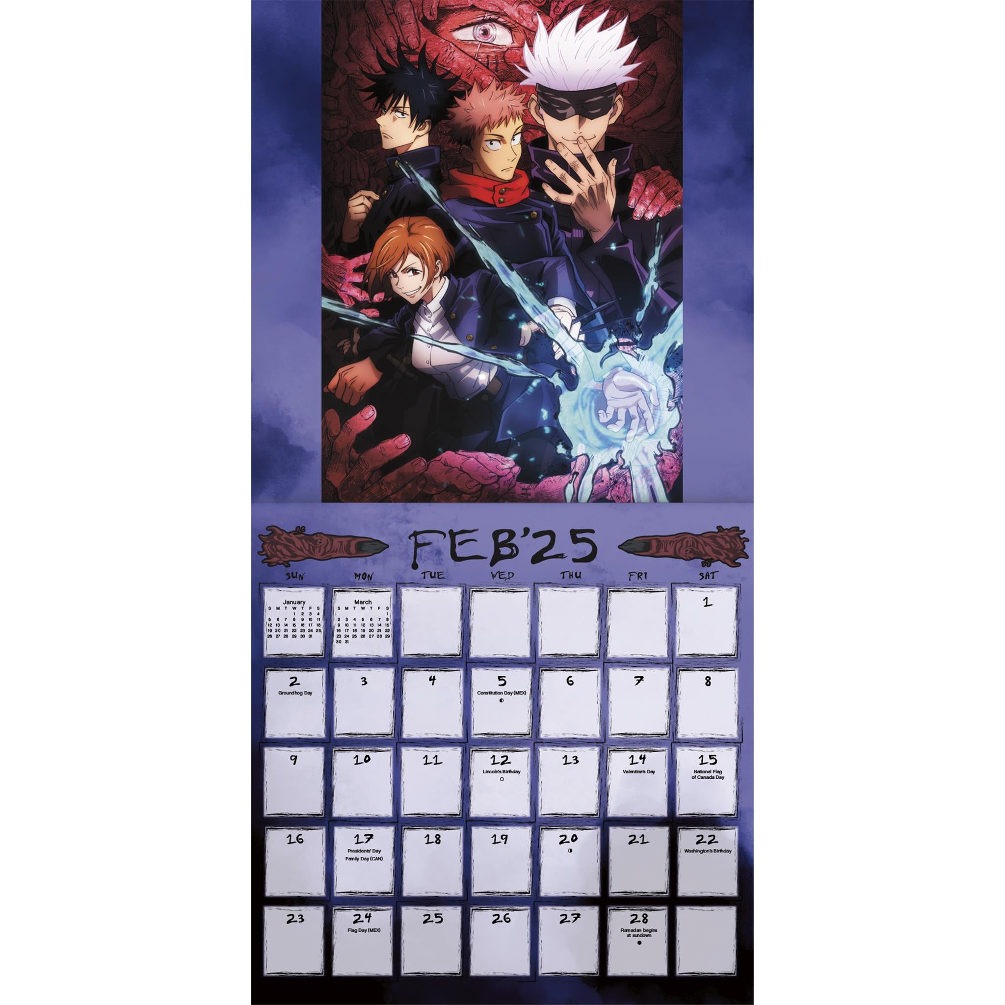 Jujutsu Kaisen Wall 2025 Calendar - Online Exclusive