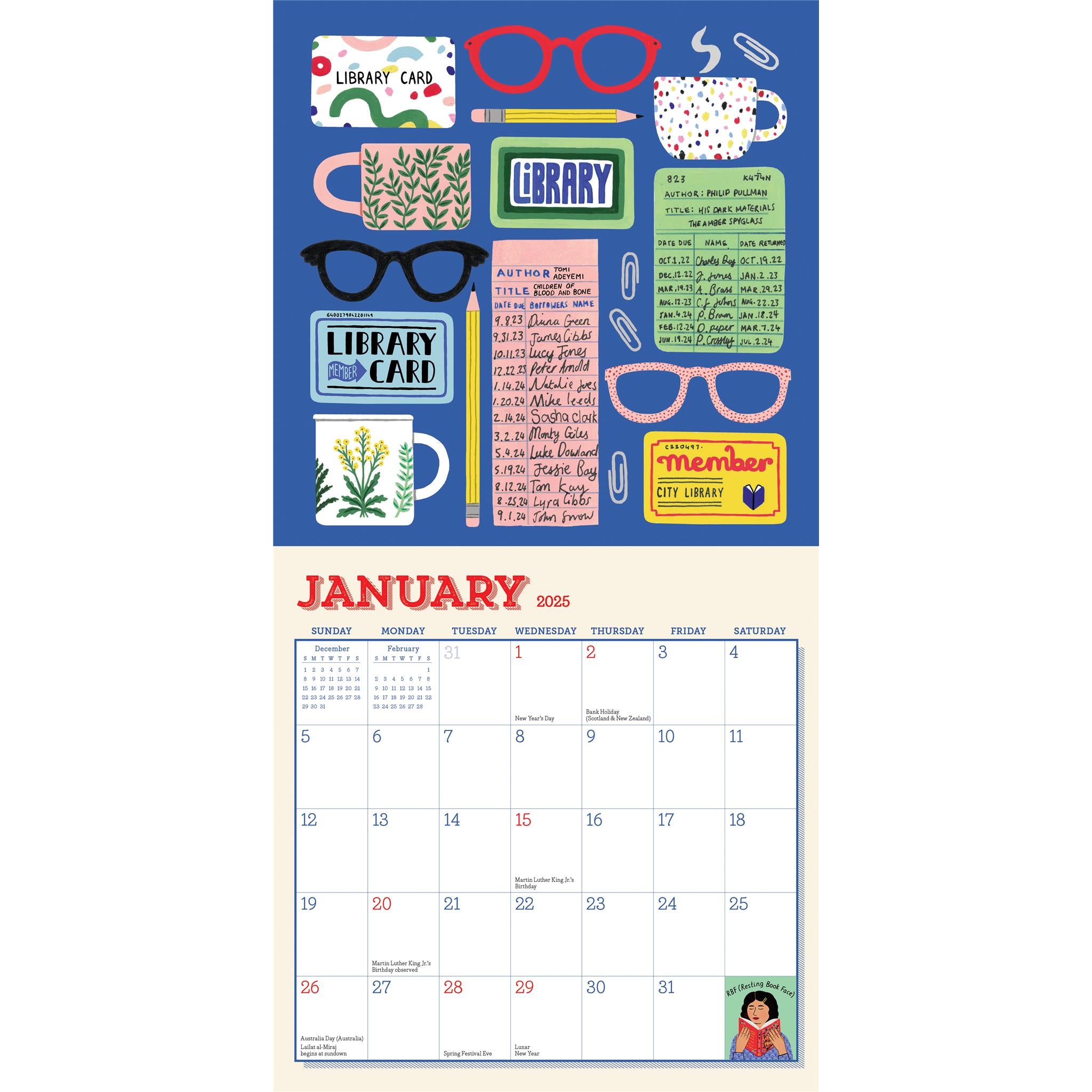 Book Nerd Mini 2025 Calendar - Online Exclusive