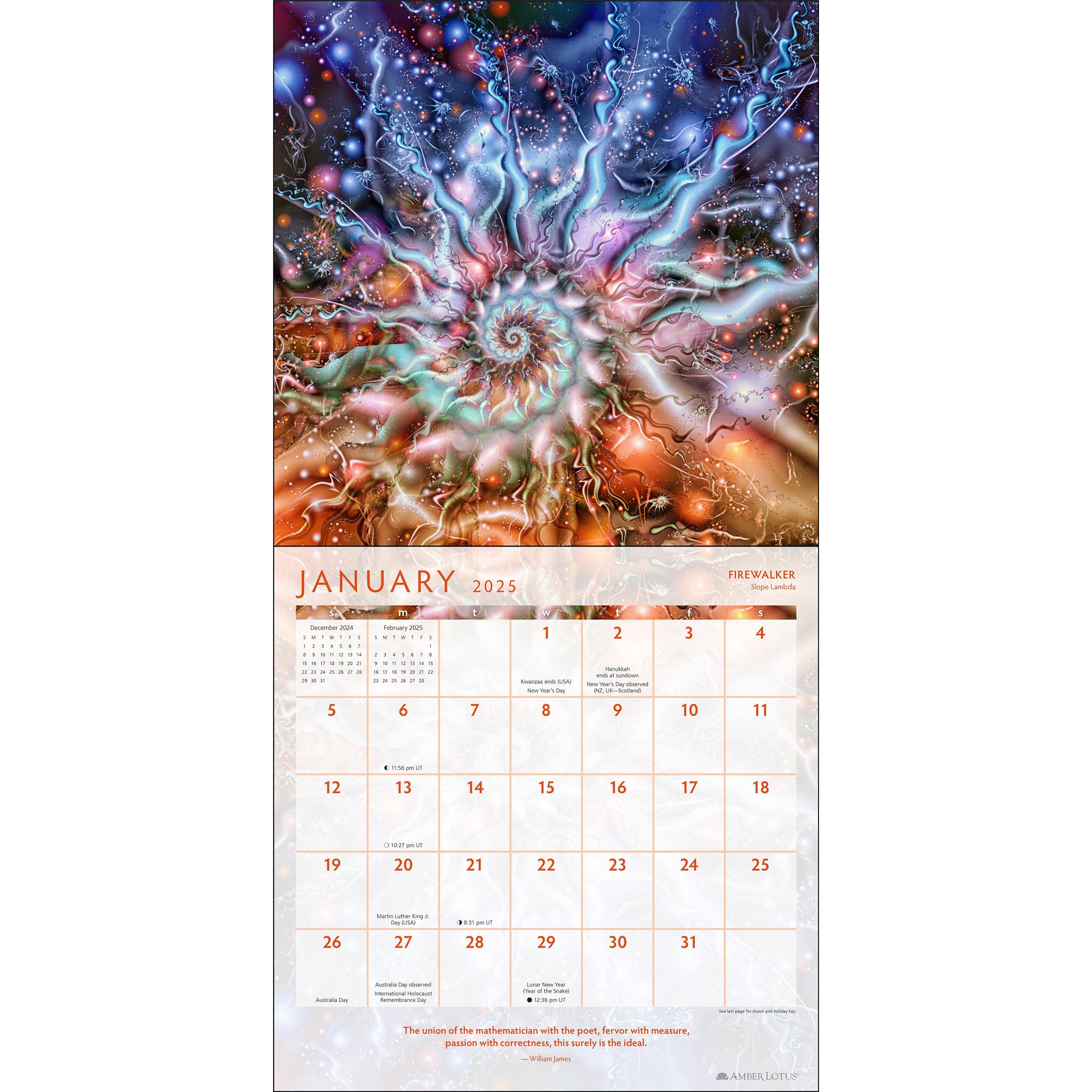 Fractal Cosmos Wall 2025 Calendar