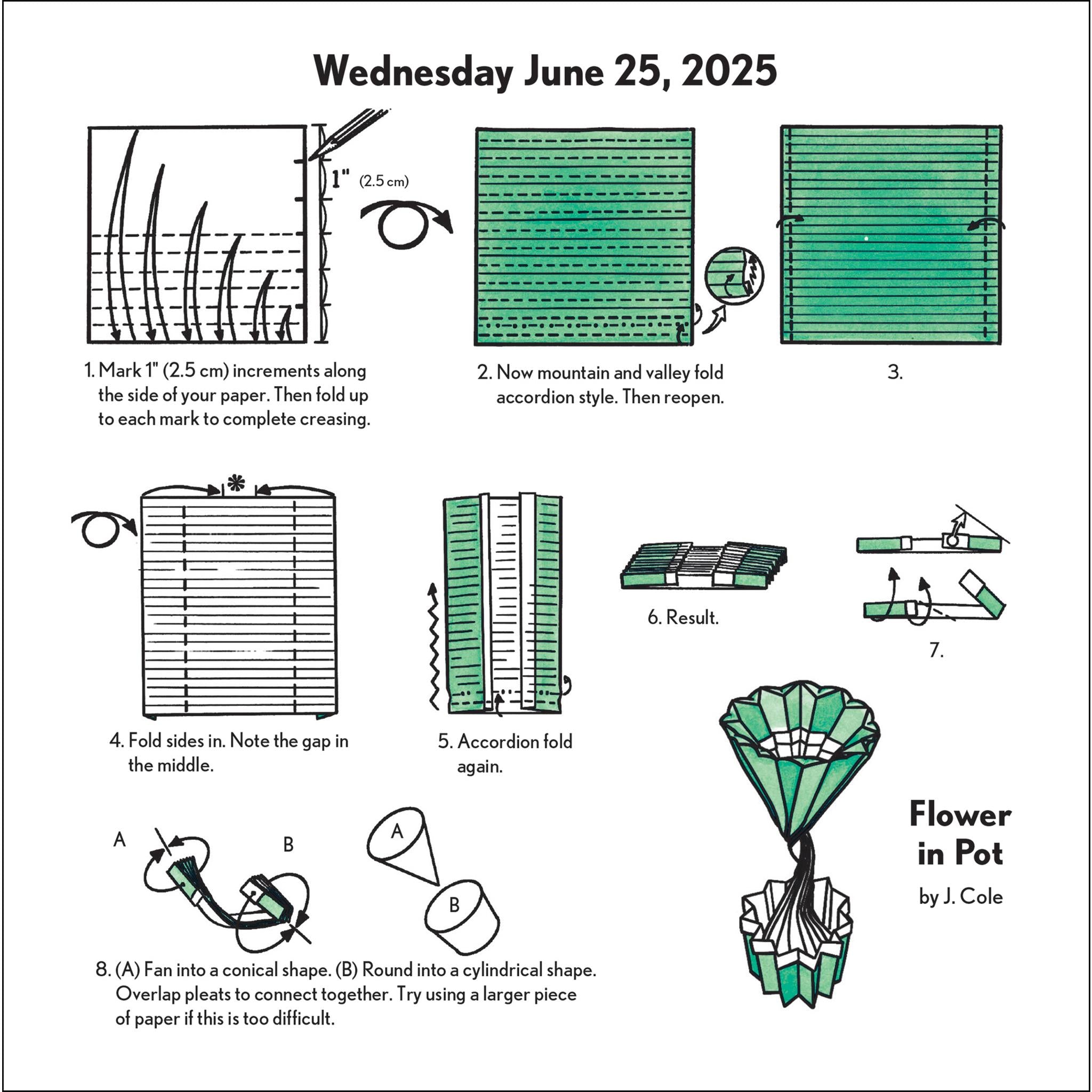 Easy Origami Fold A Day Box 2025 Calendar - Online Exclusive