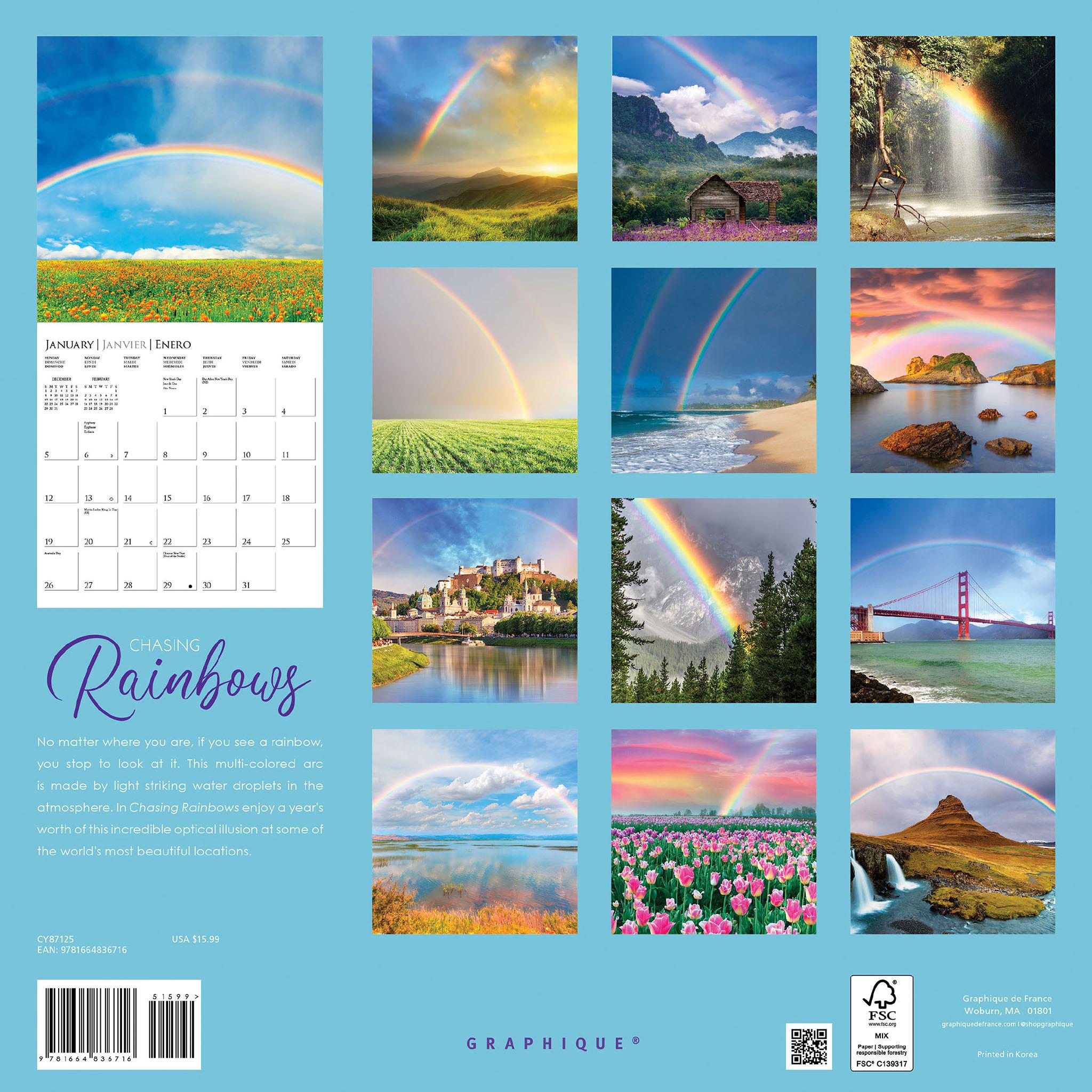 Chasing Rainbows Wall 2025 Calendar - Online Exclusive