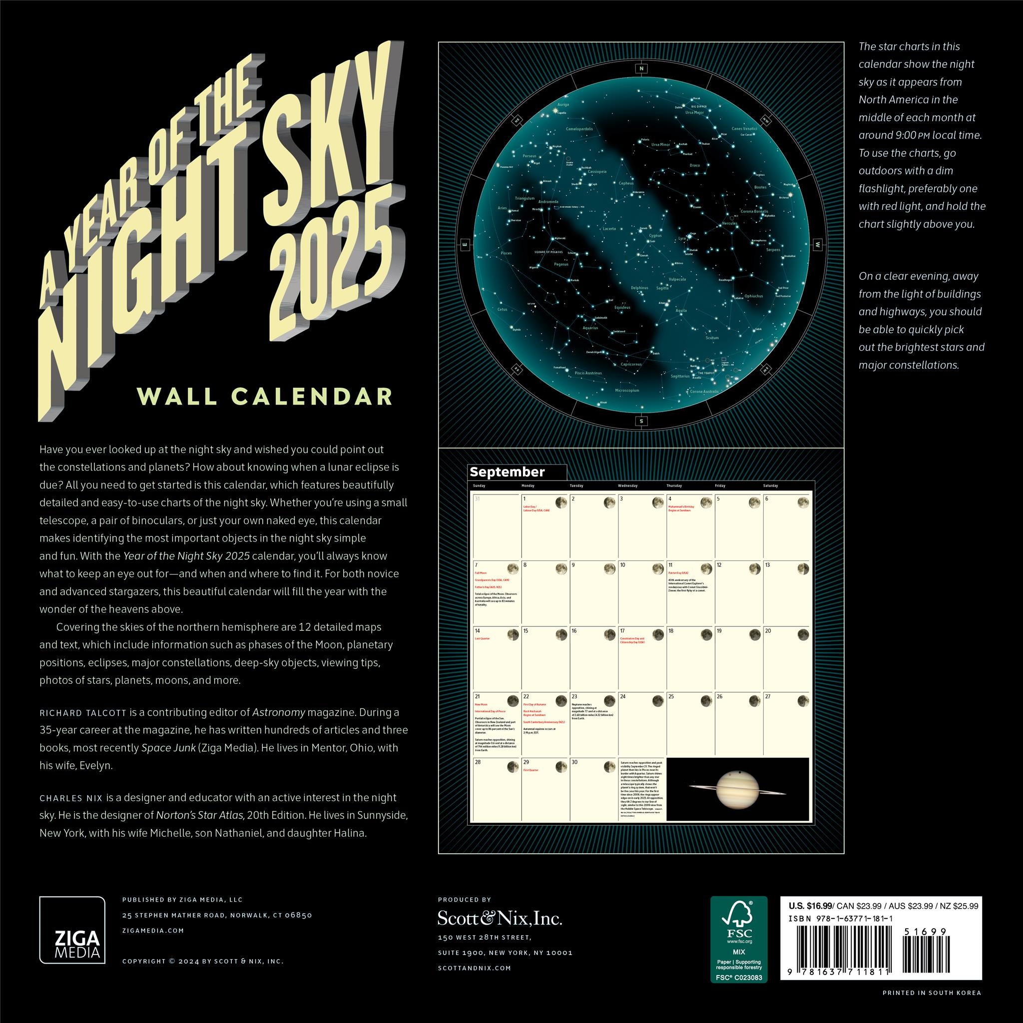 Year Of The Night Sky Wall 2025 Calendar