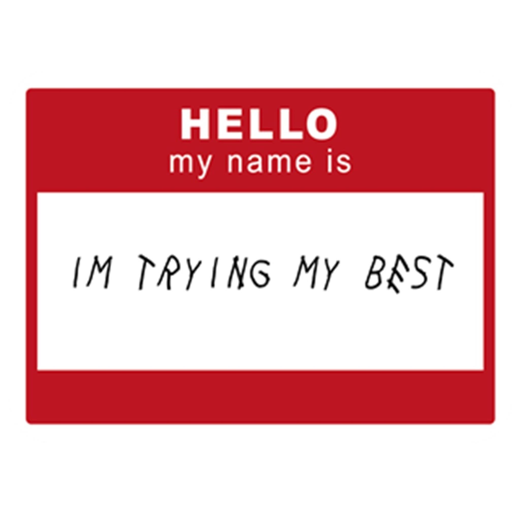 Hello Im Trying my Best Vinyl Sticker - FINAL SALE