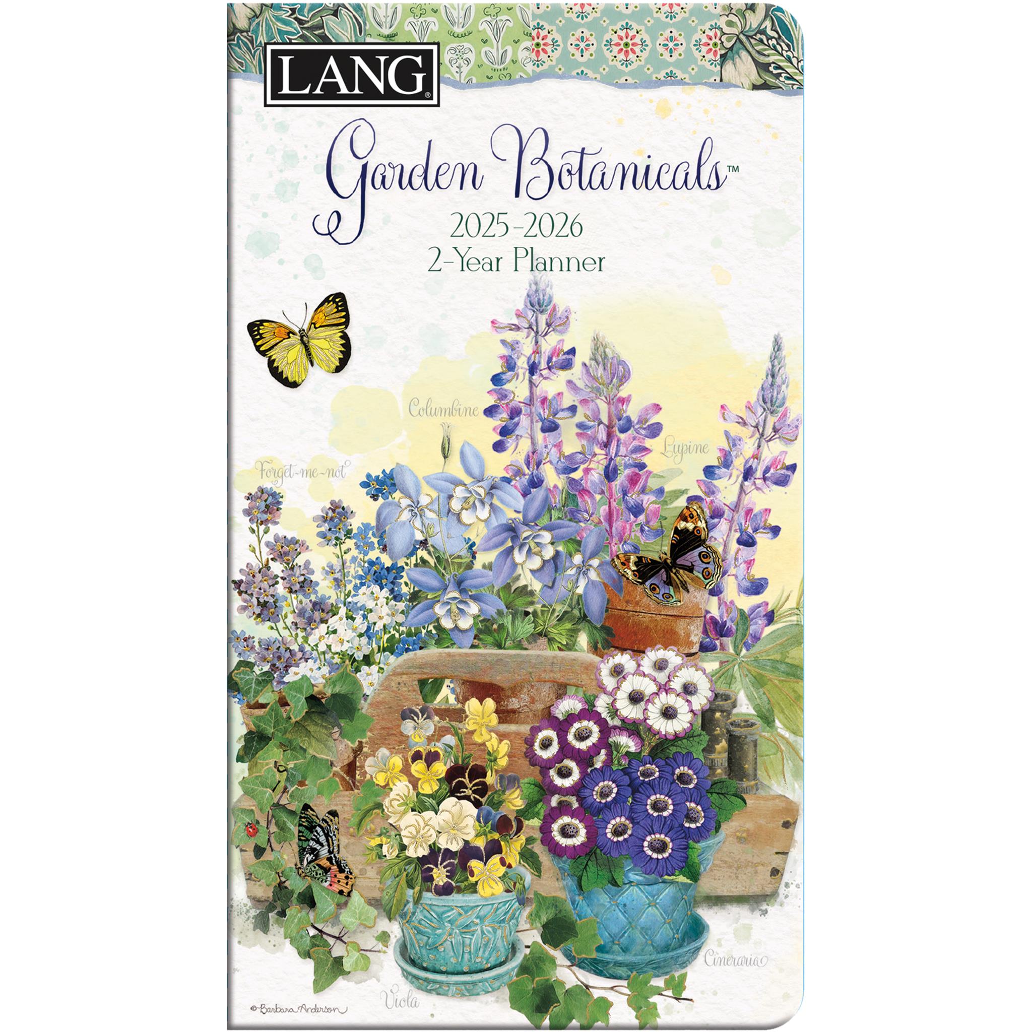 Garden Botanical 2 Yr Pocket Planner 2025 Calendar