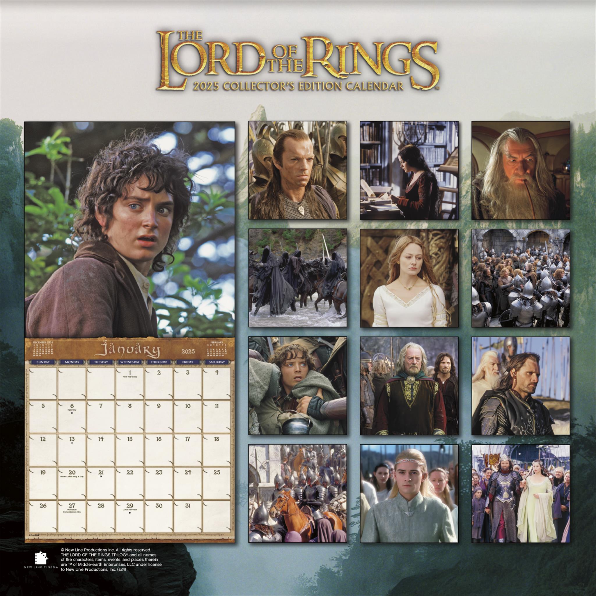 The Lord Of The Rings Collectors Edition Wall 2025 Calendar - Online Exclusive