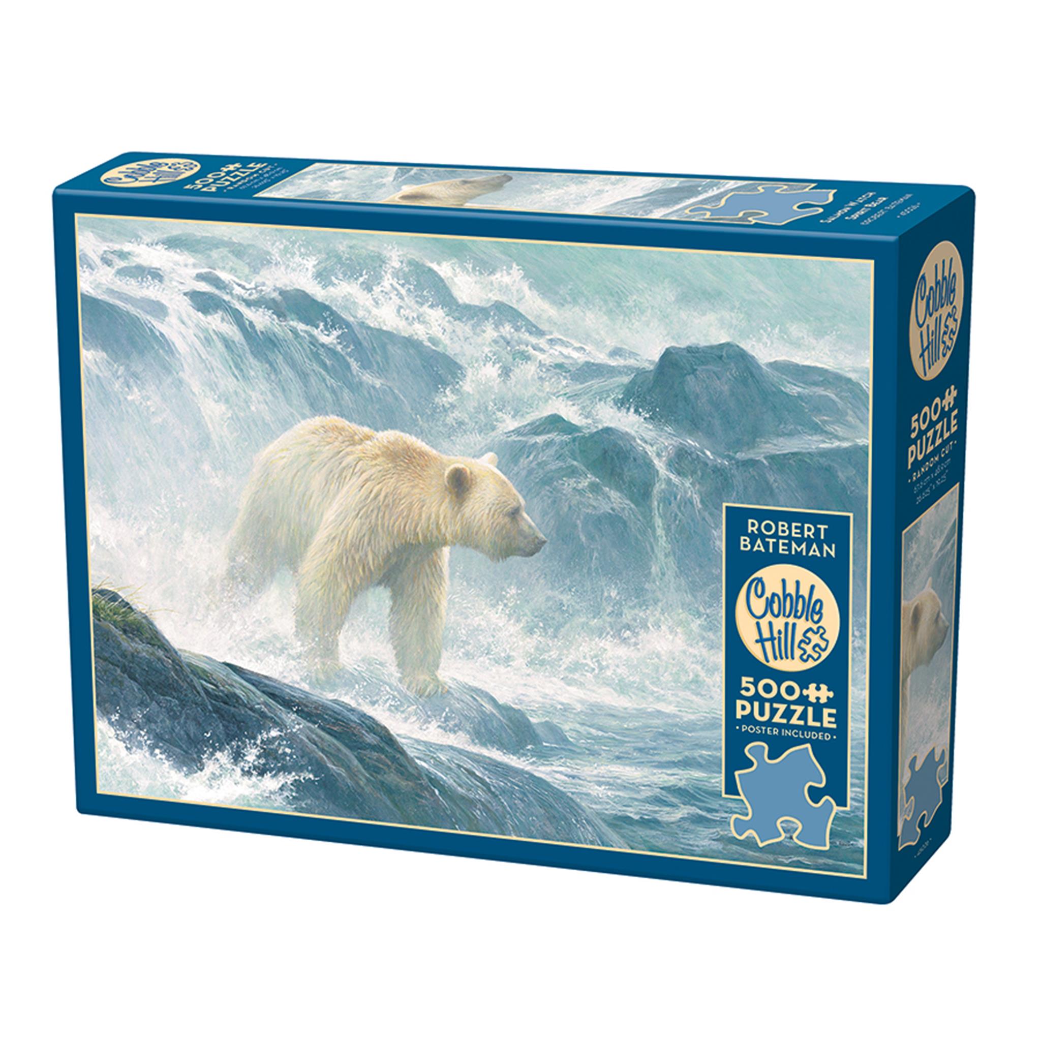 Salmon Watch Spirit Bear 500 Piece Puzzle Cobble Hill