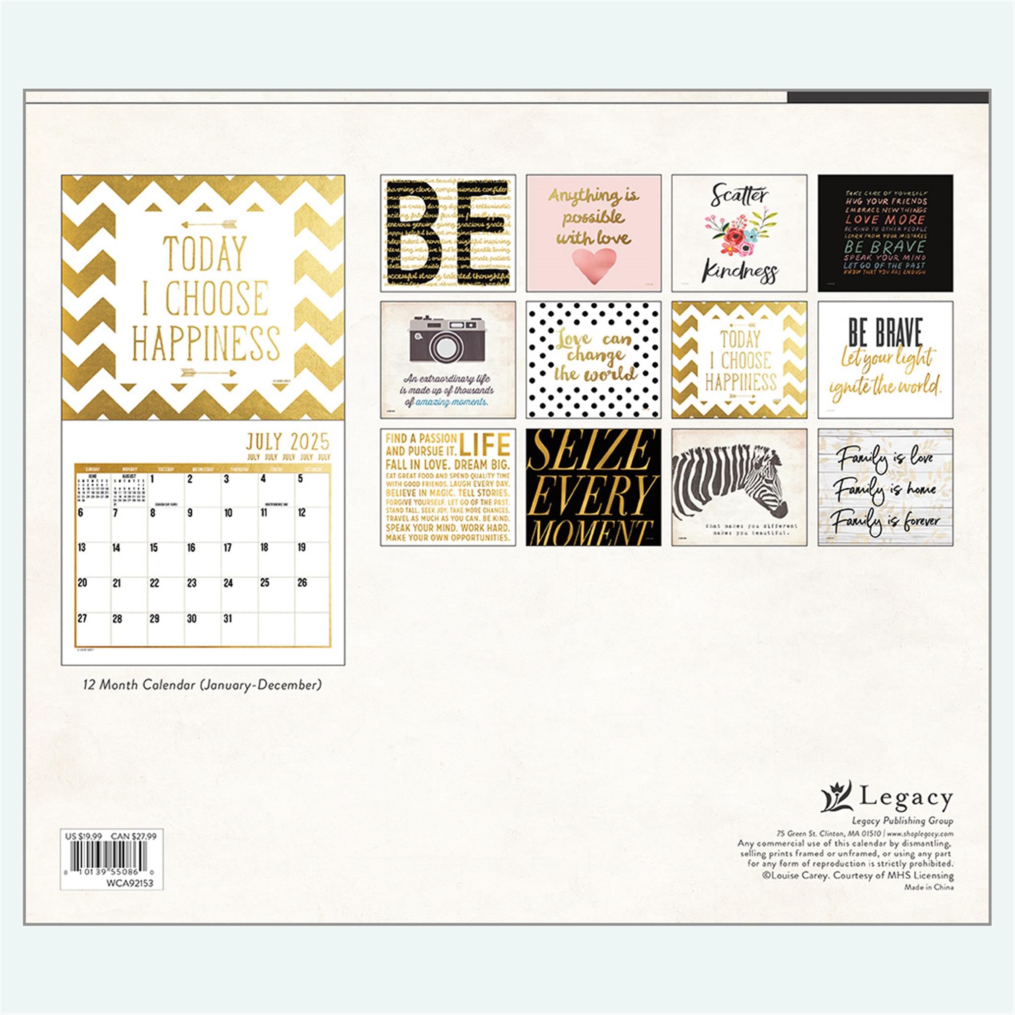 Live Laugh Love Special Edition Wall 2025 Calendar