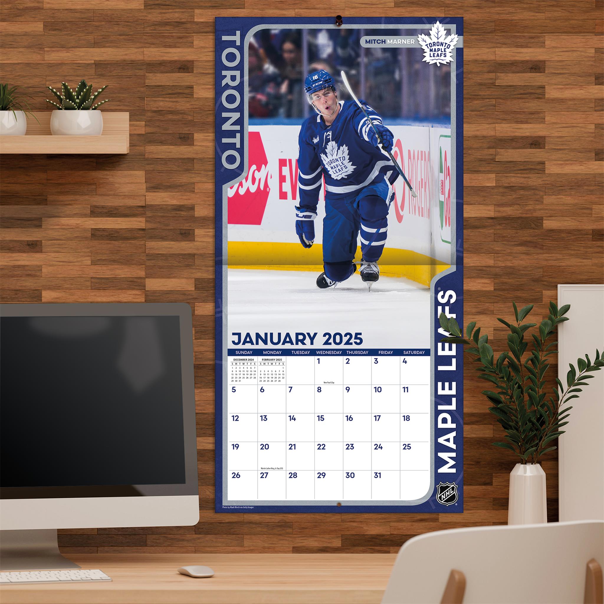 NHL Toronto Maple Leafs Wall 2025 Calendar