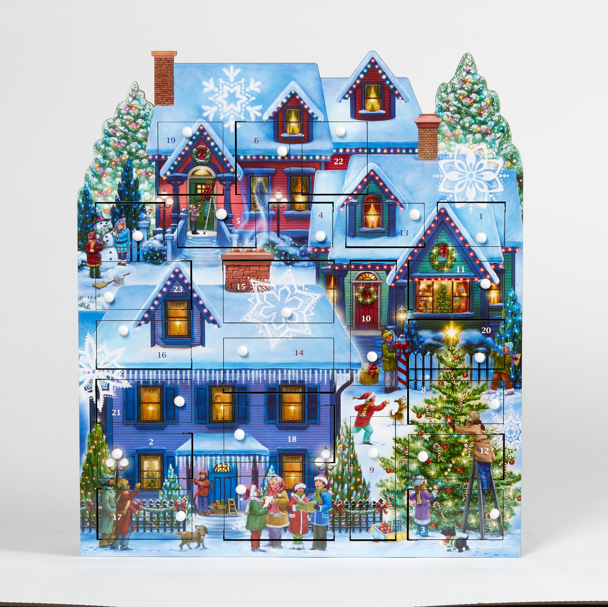 Christmas Houses Wooden Advent Calendar