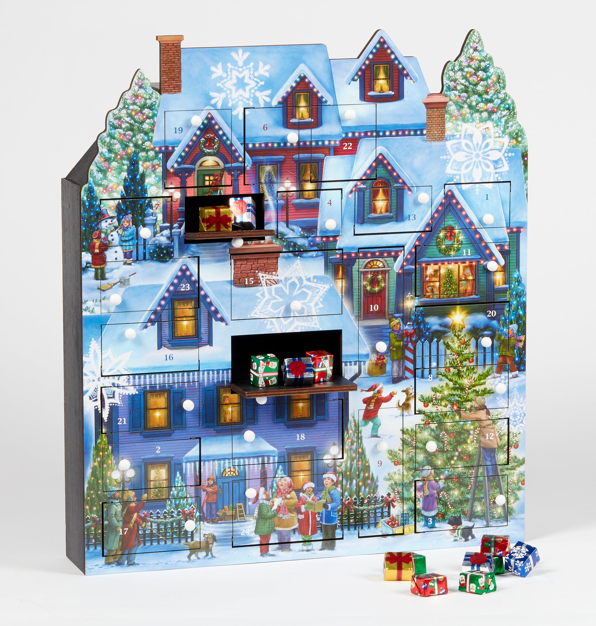 Christmas Houses Wooden Advent Calendar