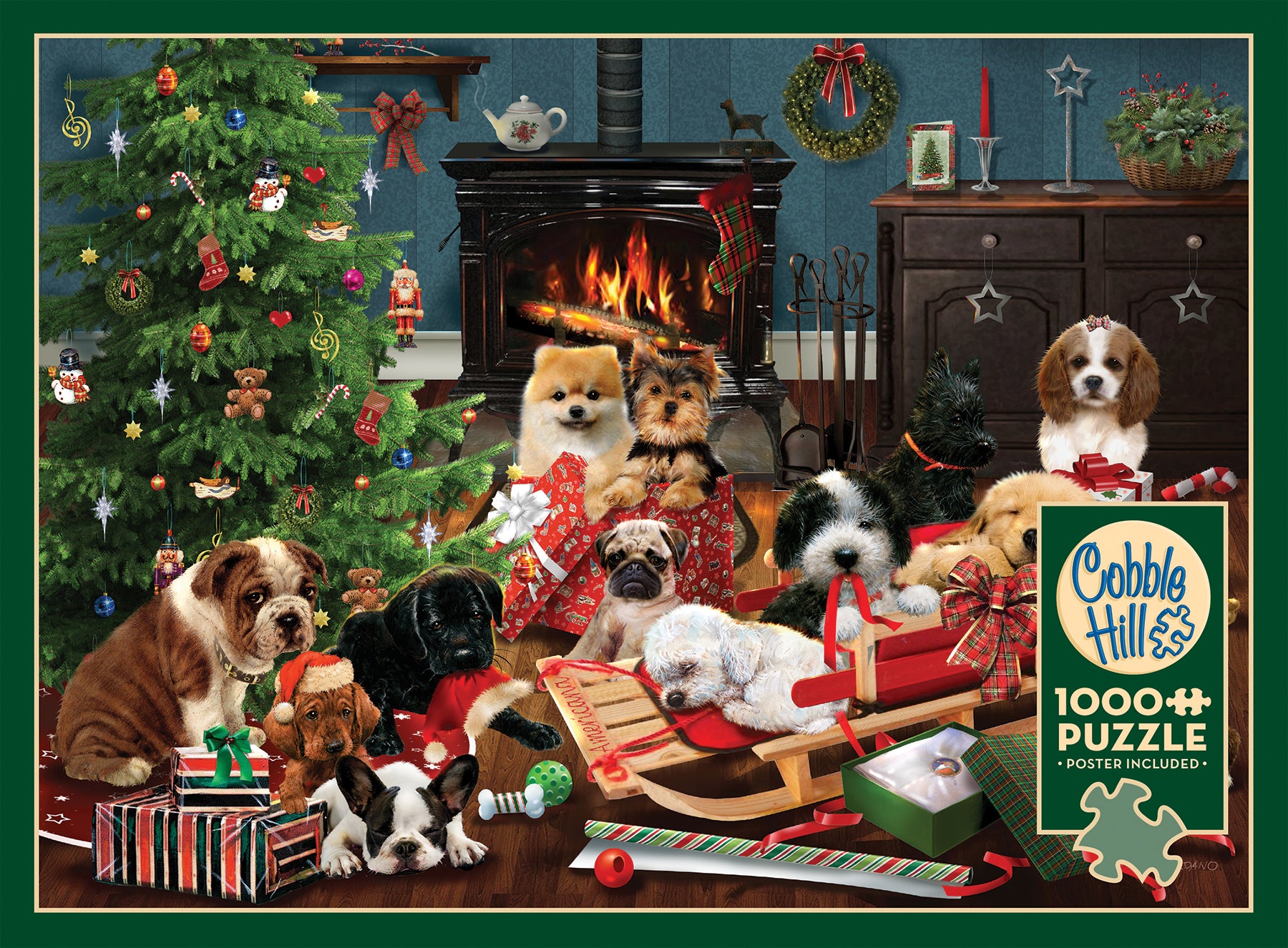 Christmas Puppies 1000 Piece Puzzle - Online Exclusive