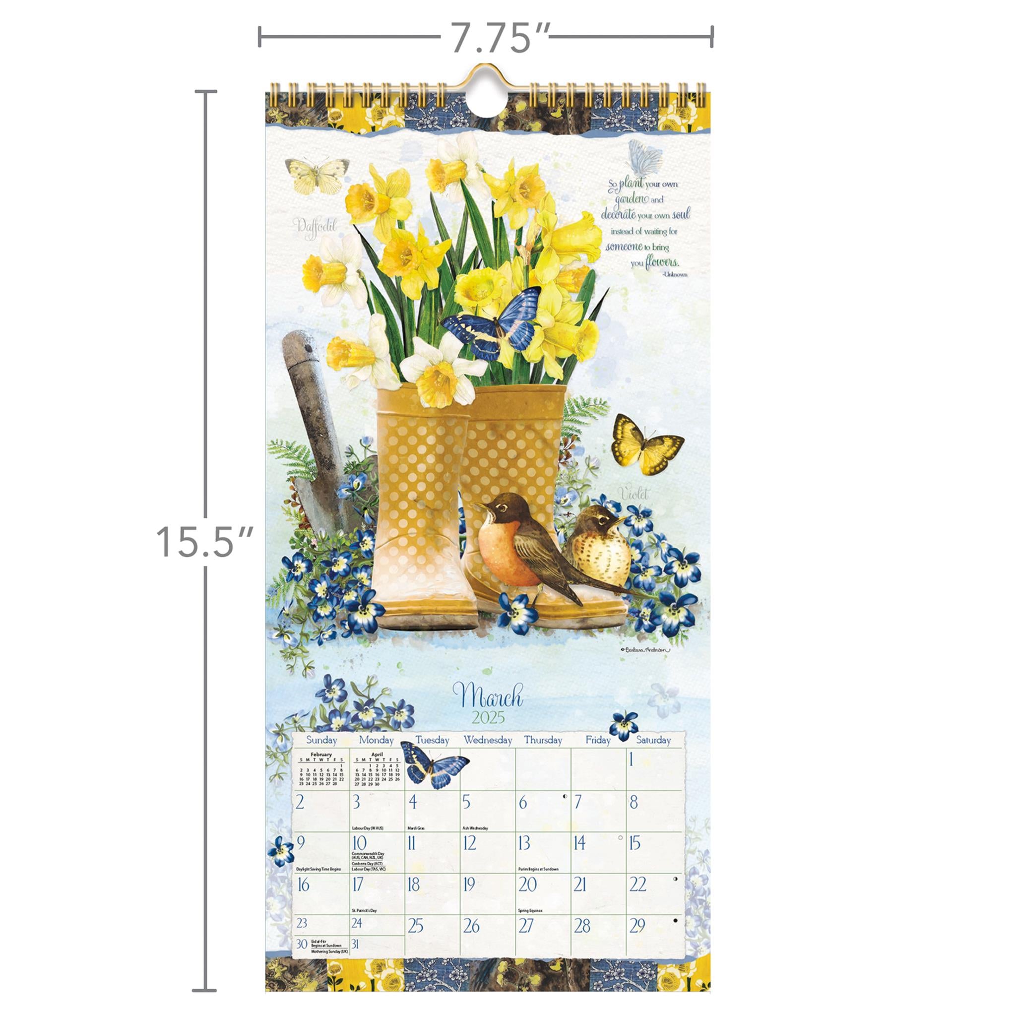 Garden Botanicals Slim 2025 Calendar product image | Calendar Club Canada