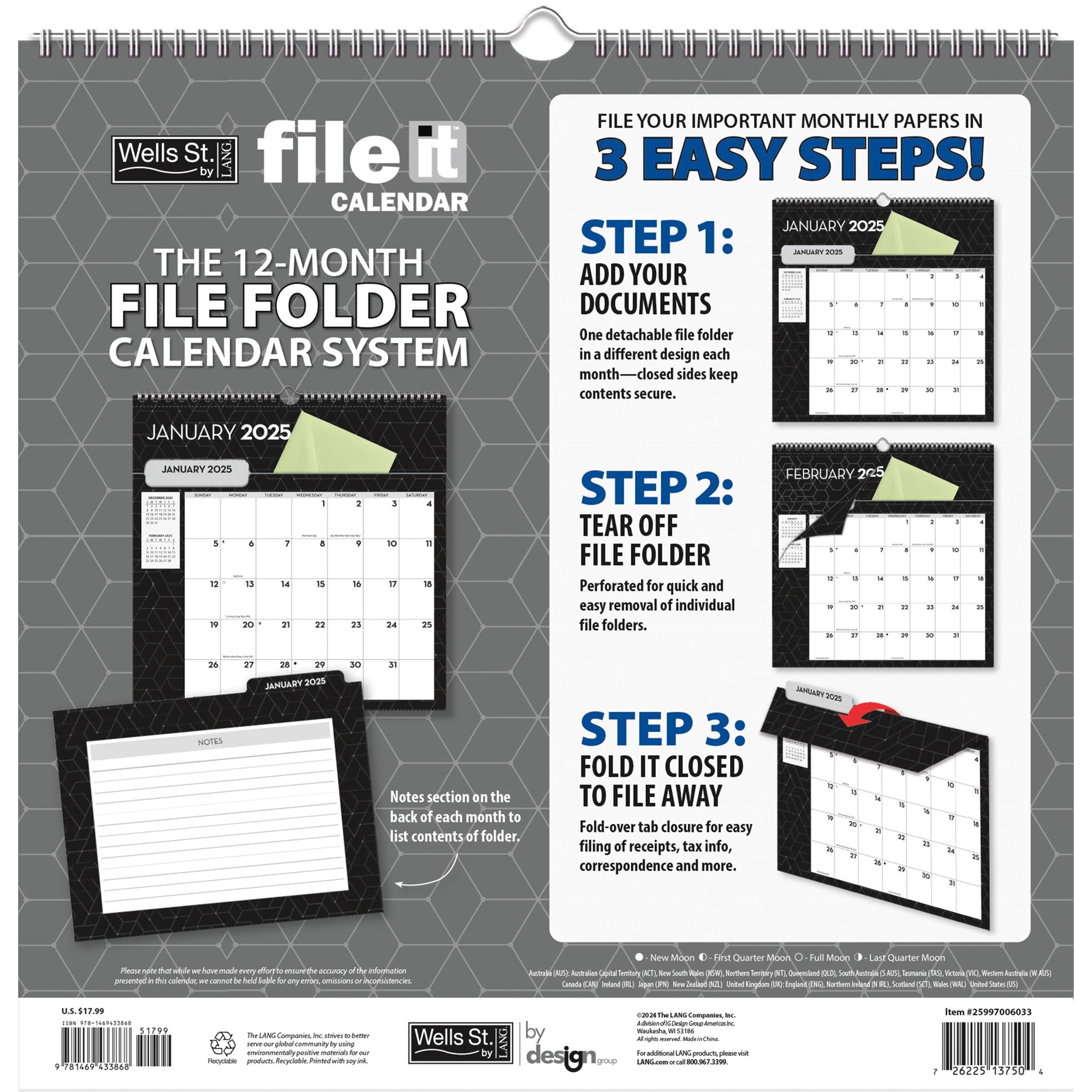 Office File It Wall 2025 Calendar