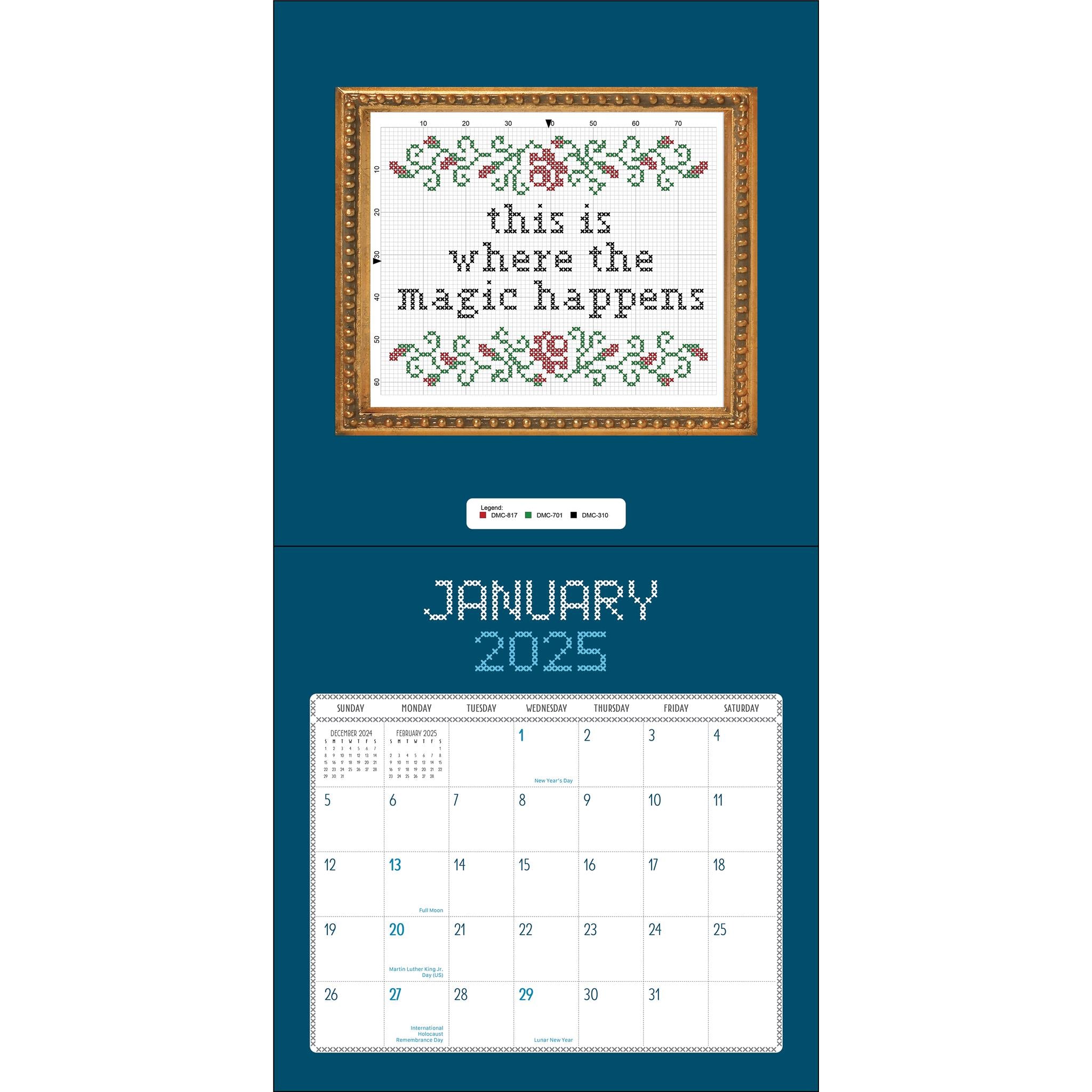 Subversive Cross Stitch Wall 2025 Calendar - Online Exclusive