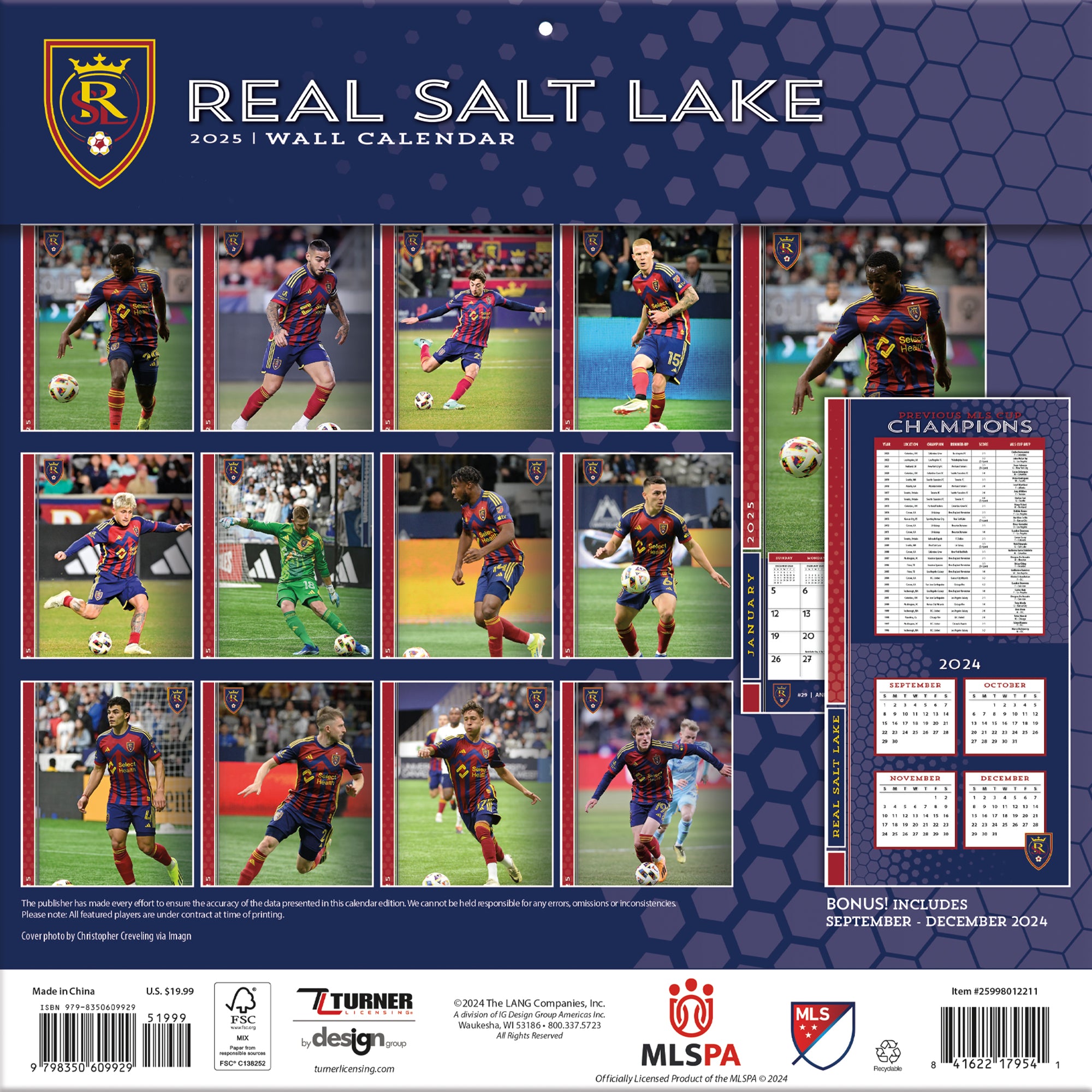 MLS Real Salt Lake Wall 2025 Calendar - Online Exclusive