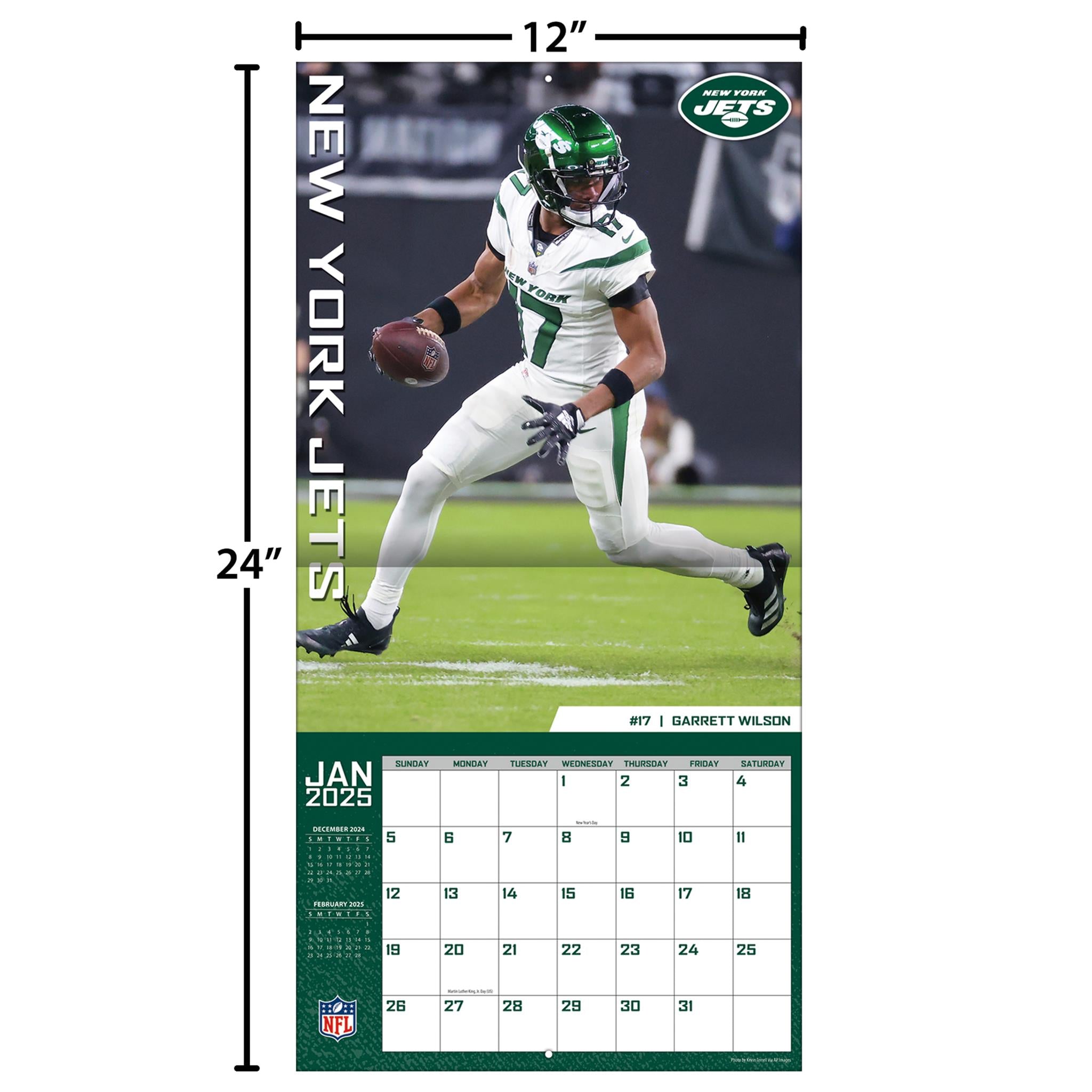 NFL New York Jets Wall 2025 Calendar - Online Exclusive