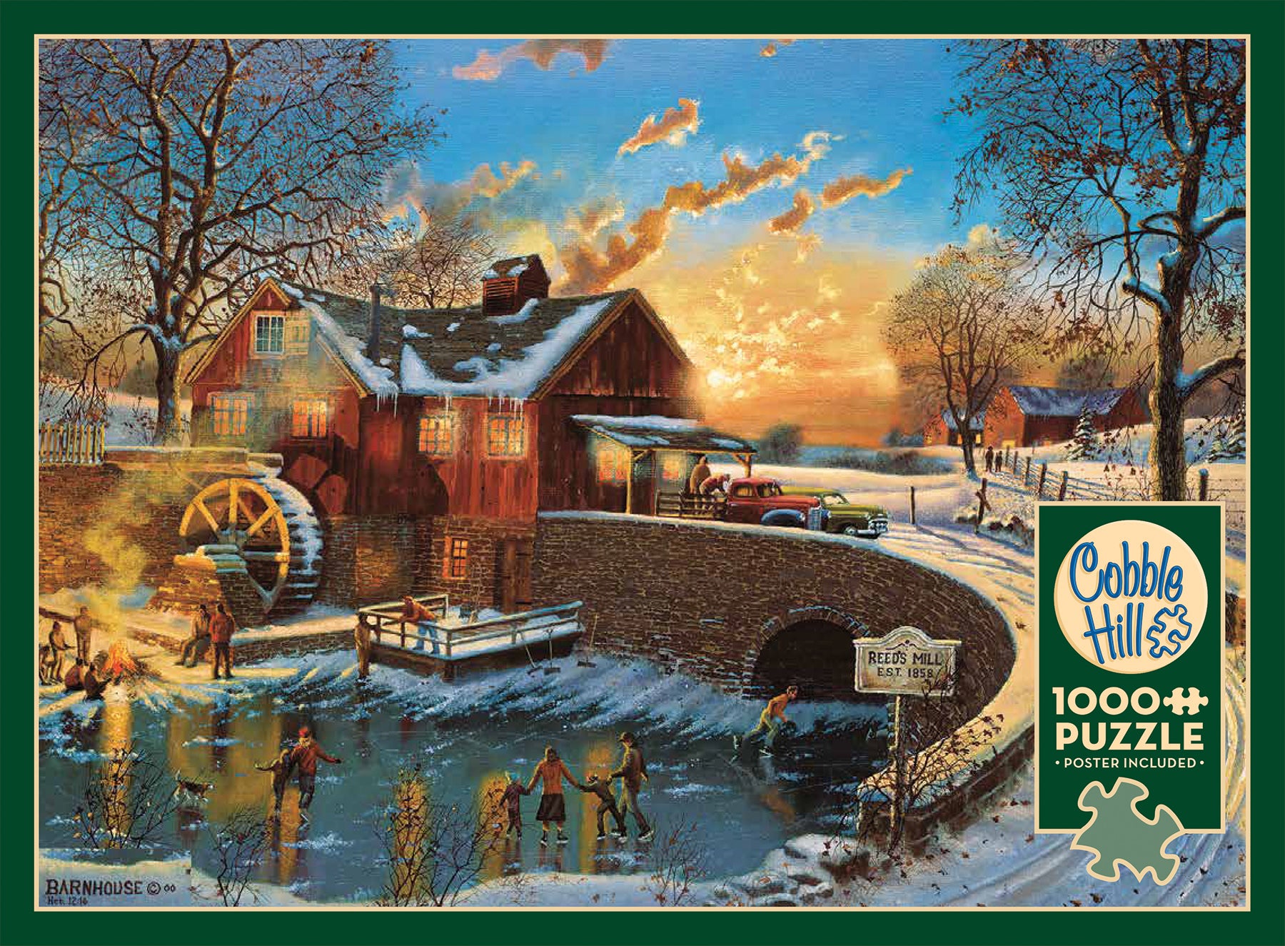 Mill Pond Skating Party Exclusive 1000 Piece Puzzle