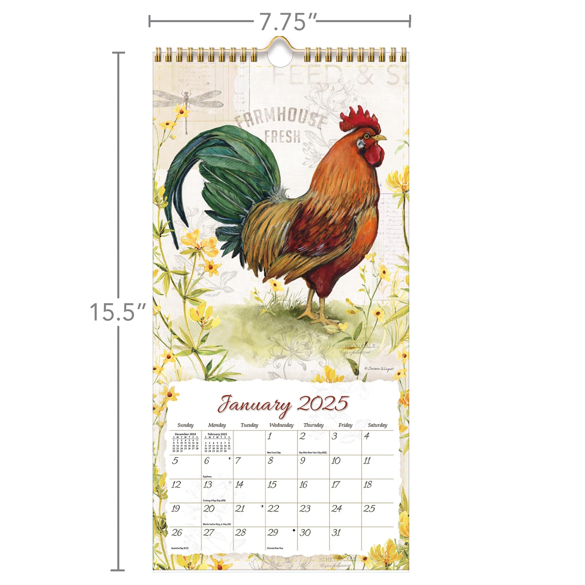 Proud Rooster Slim 2025 Calendar product image | Calendar Club Canada