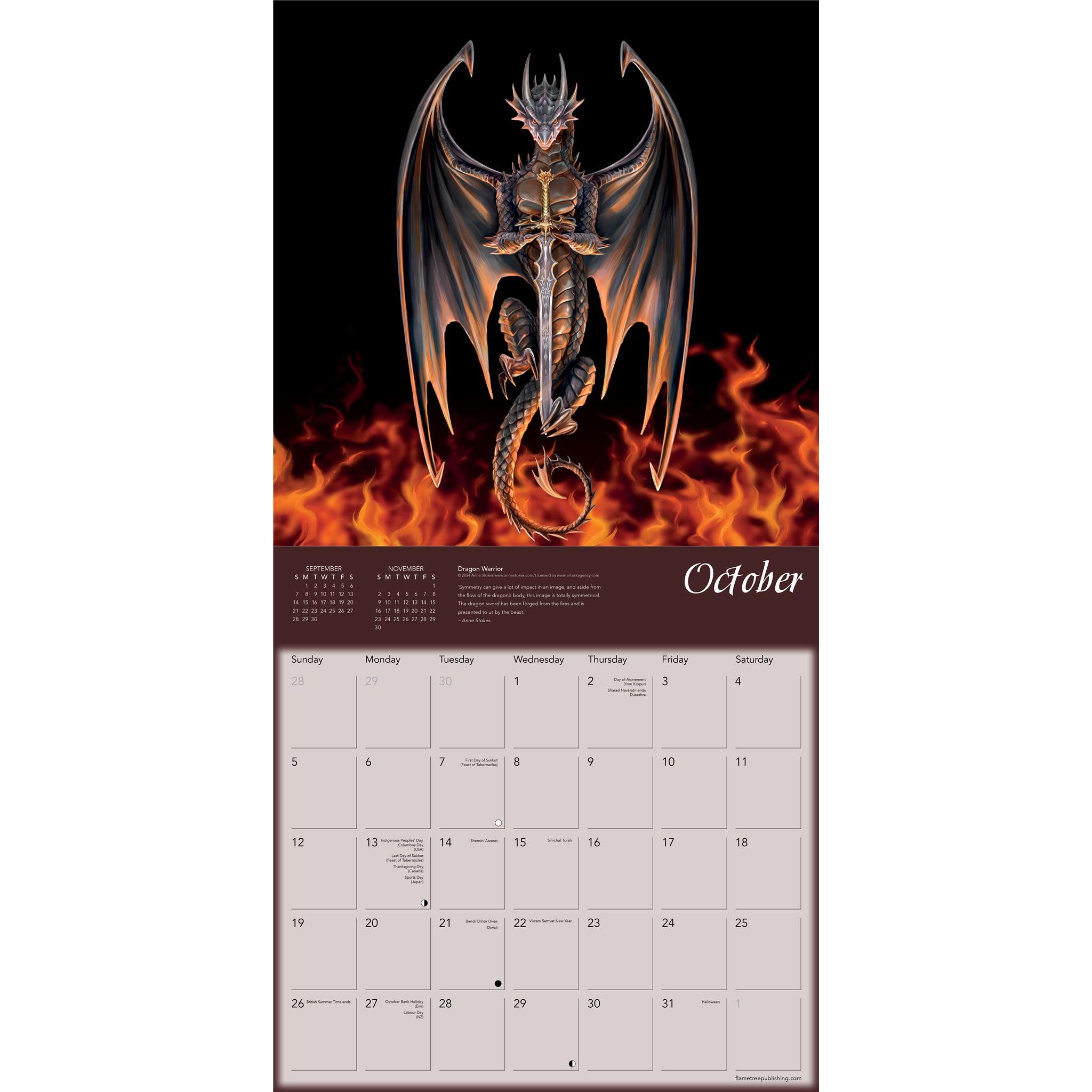 Dragons By Anne Stokes Wall 2025 Calendar - Online Exclusive