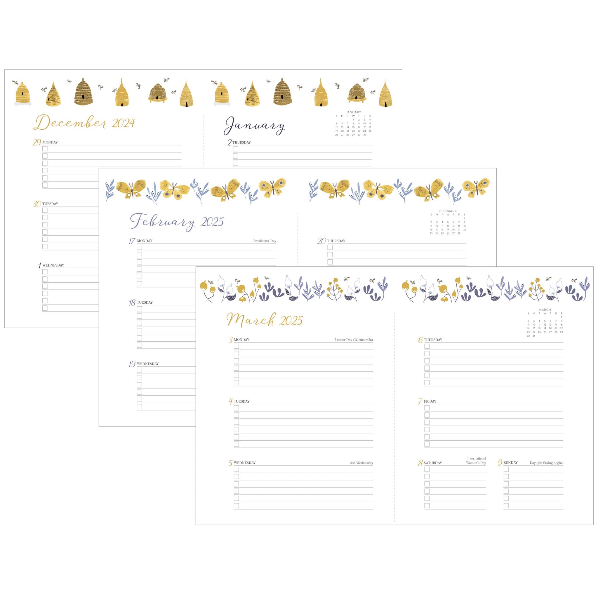 Garden Bee Weekly Engagement 2025 Calendar