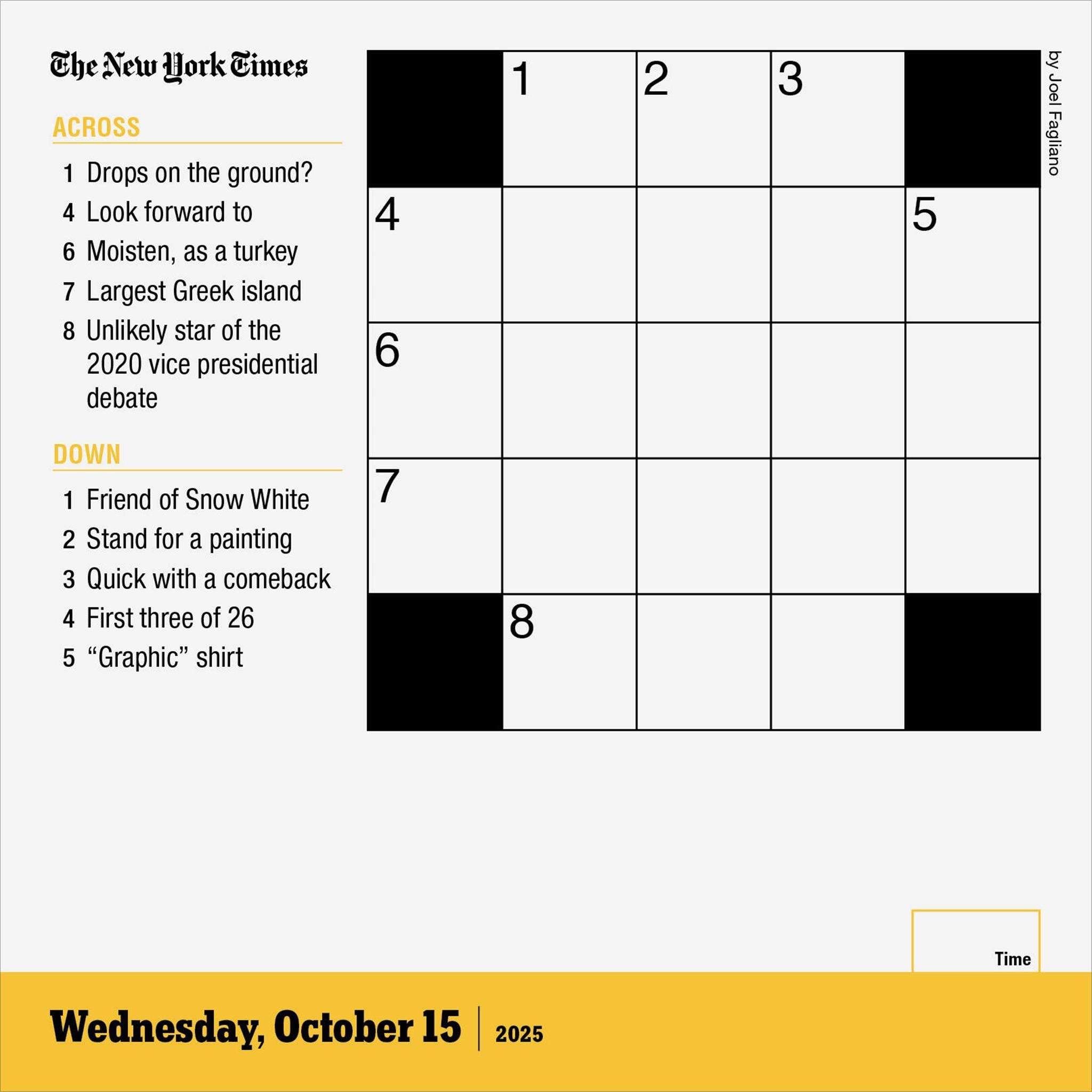 New York Times Mini Crossword Box 2025 Calendar - Online Exclusive