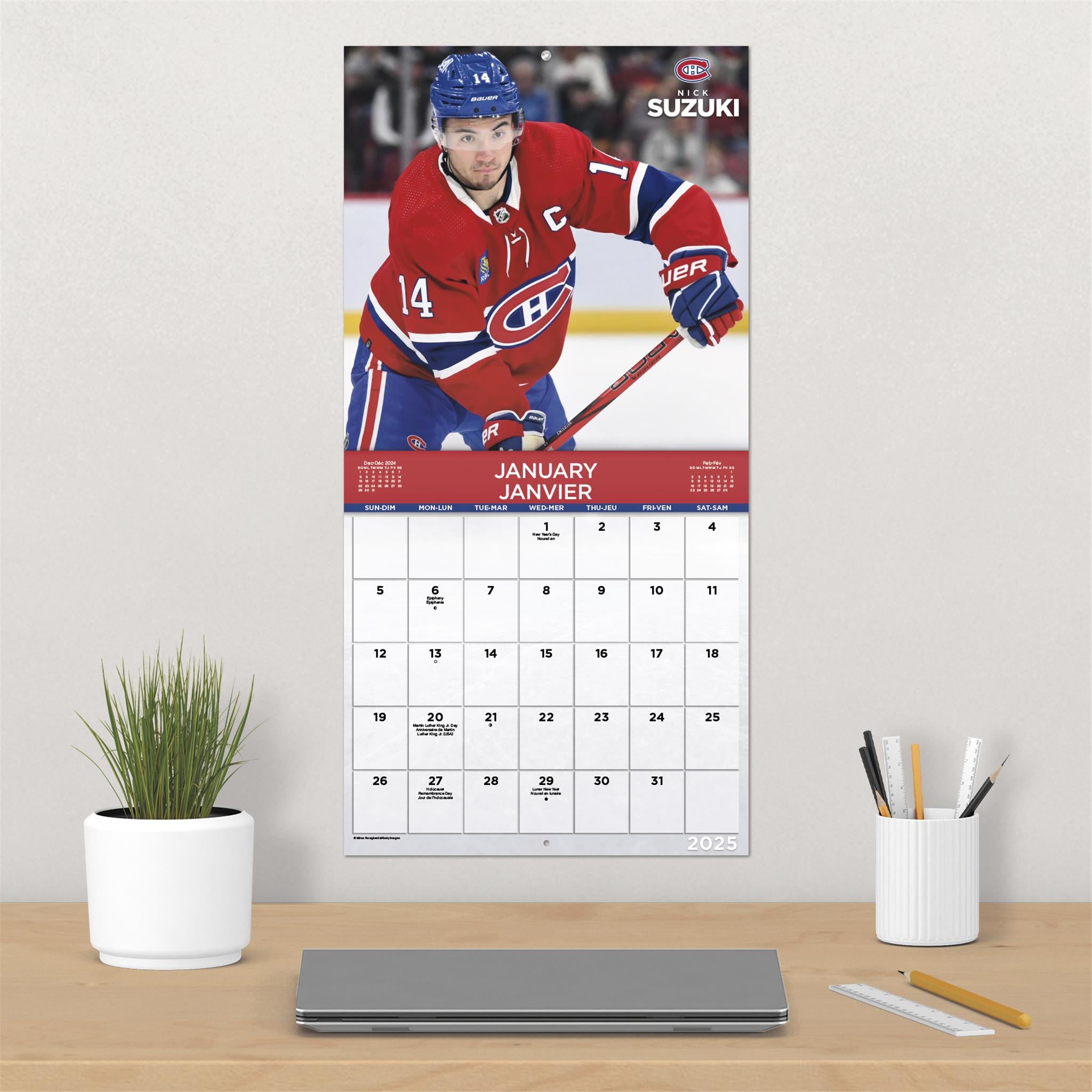 Montreal Canadiens Bilingual Wall 2025 Calendar