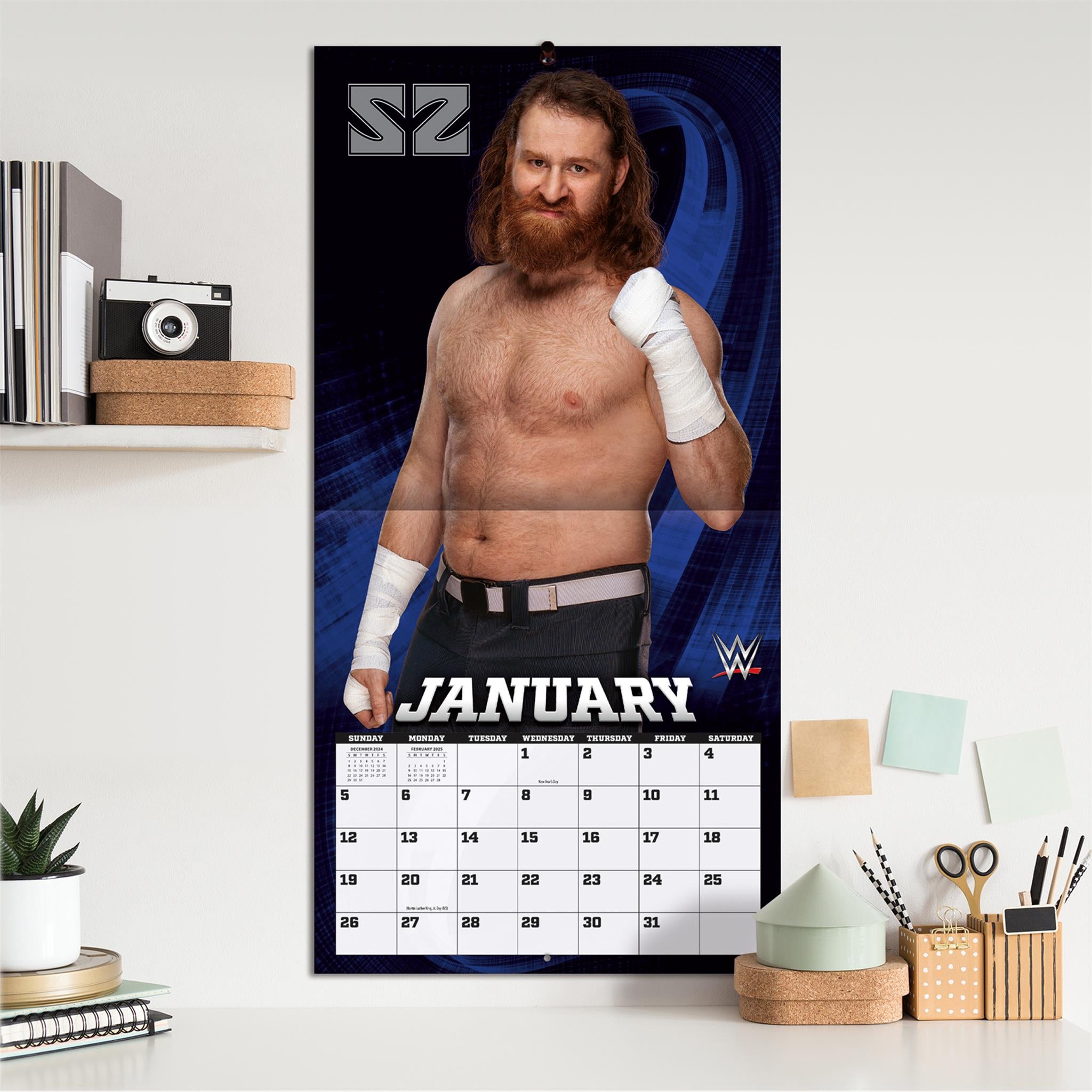 WWE Superstars Wall 2025 Calendar