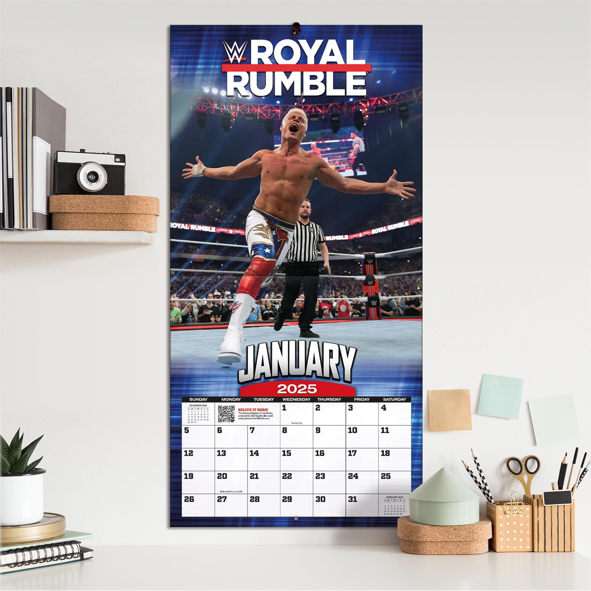 WWE Historic Events Wall 2025 Calendar - Online Exclusive