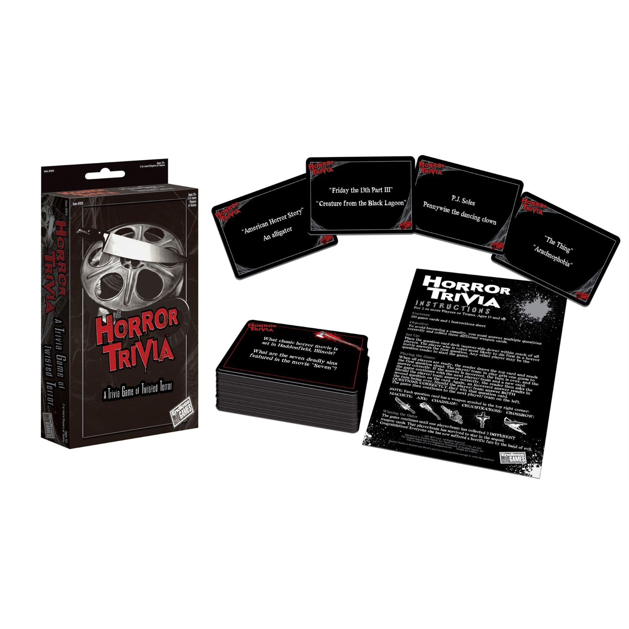 Horror Trivia Card Game Travel