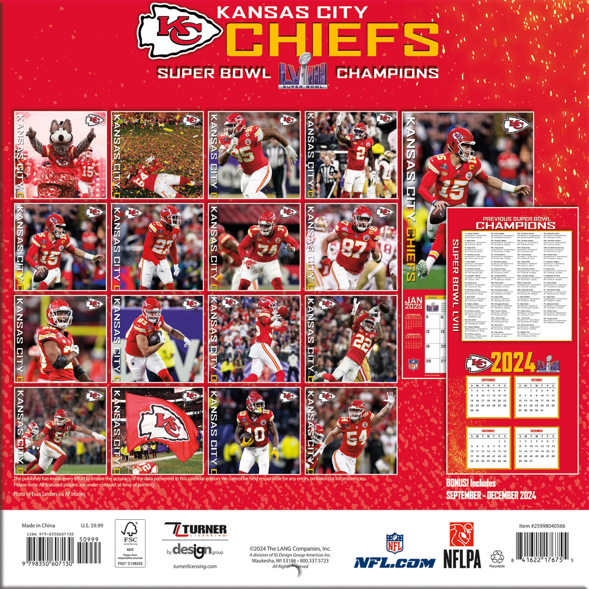 NFL Kansas City Chiefs Mini 2025 Calendar - Online Exclusive