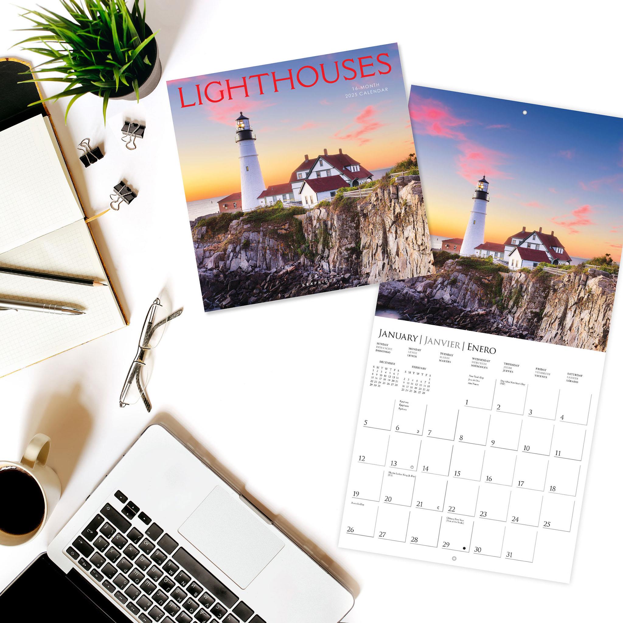 Lighthouses Wall 2025 Calendar - Online Exclusive