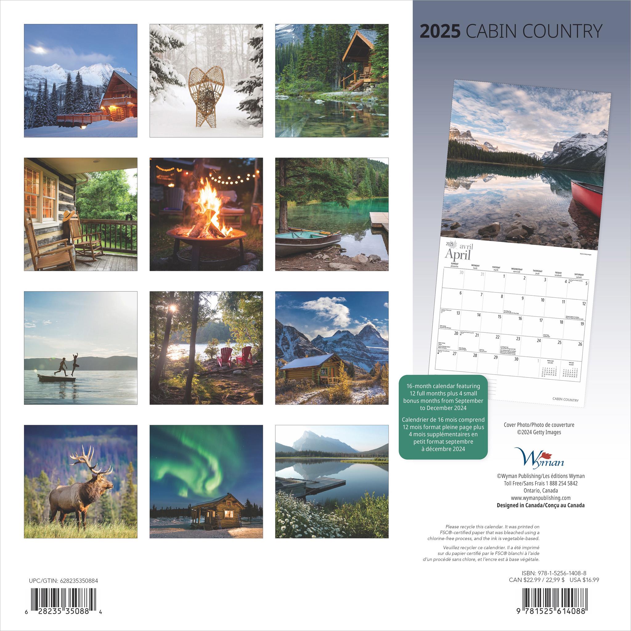 Cabin Country Wall 2025 Calendar