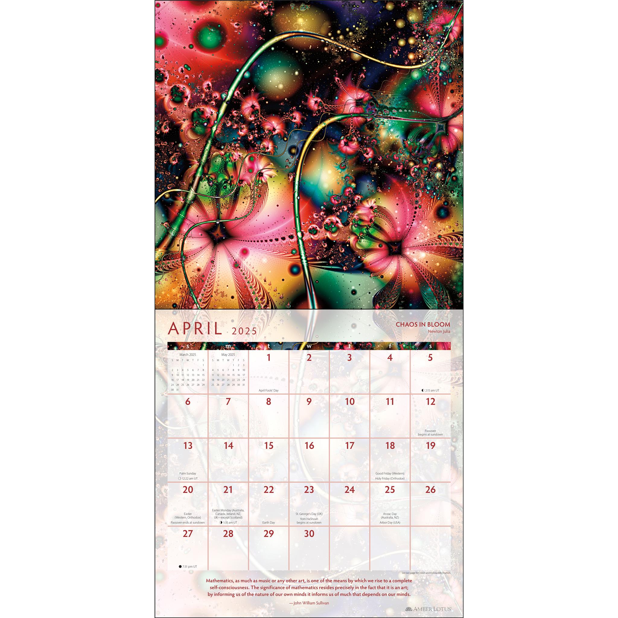 Fractal Cosmos Wall 2025 Calendar