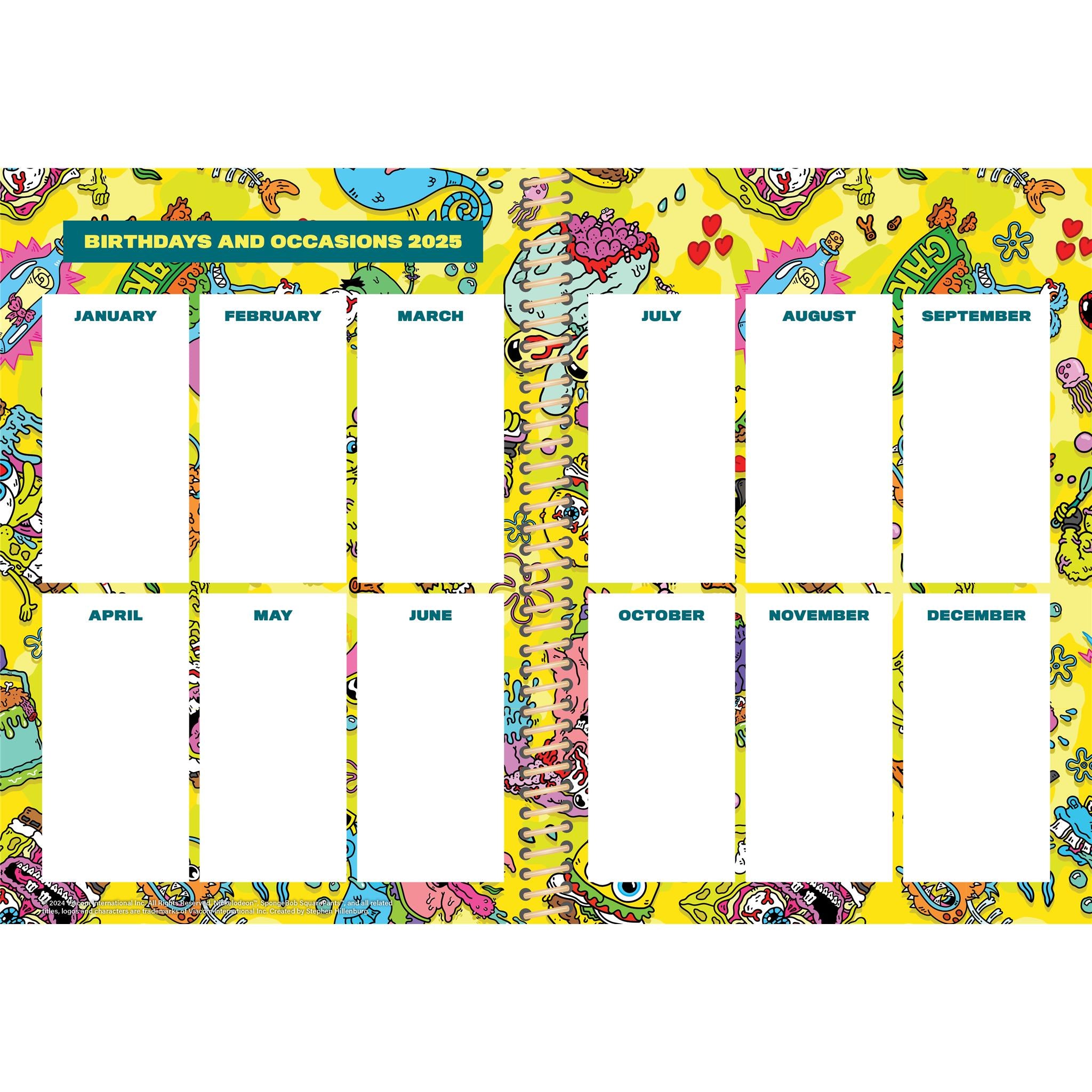 Spongebob Squarepants Planner 2025 Calendar - Online Exclusive