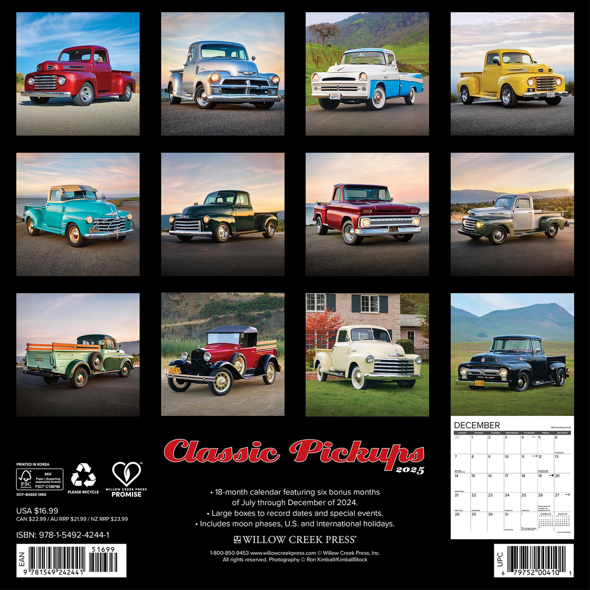 Classic Pickups Wall 2025 Calendar - Online Exclusive