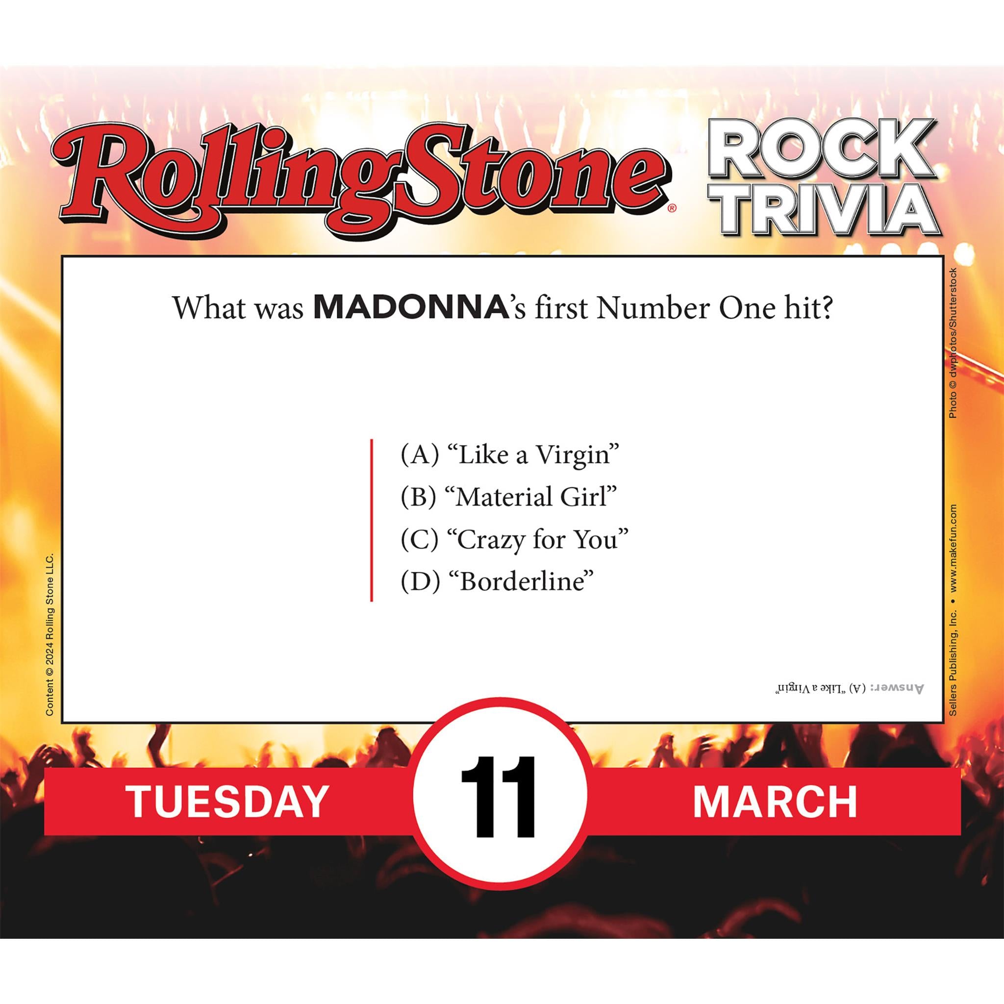 Rolling Stone Rock Trivia Box 2025 Calendar - Online Exclusive