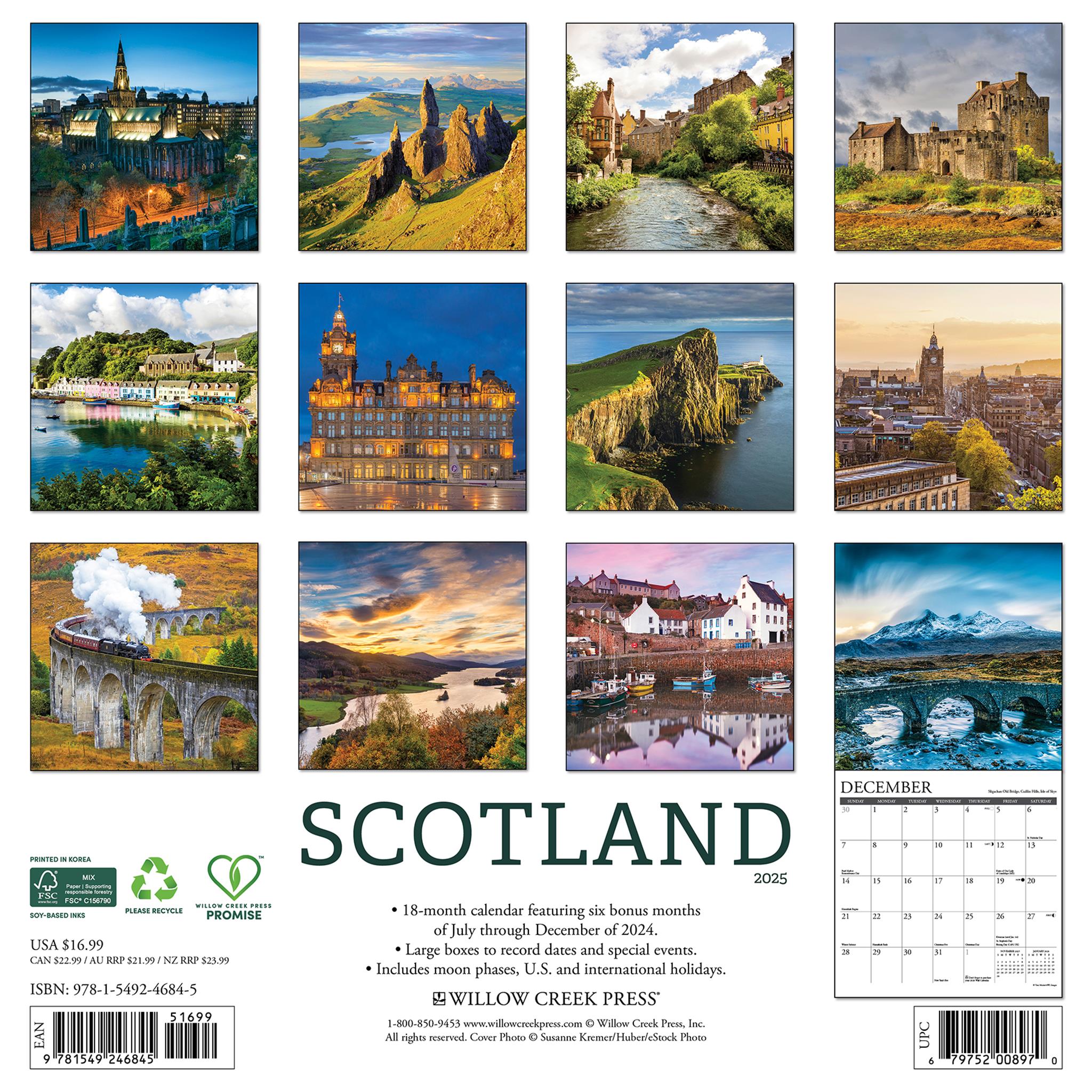 Scotland Wall 2025 Calendar - Online Exclusive