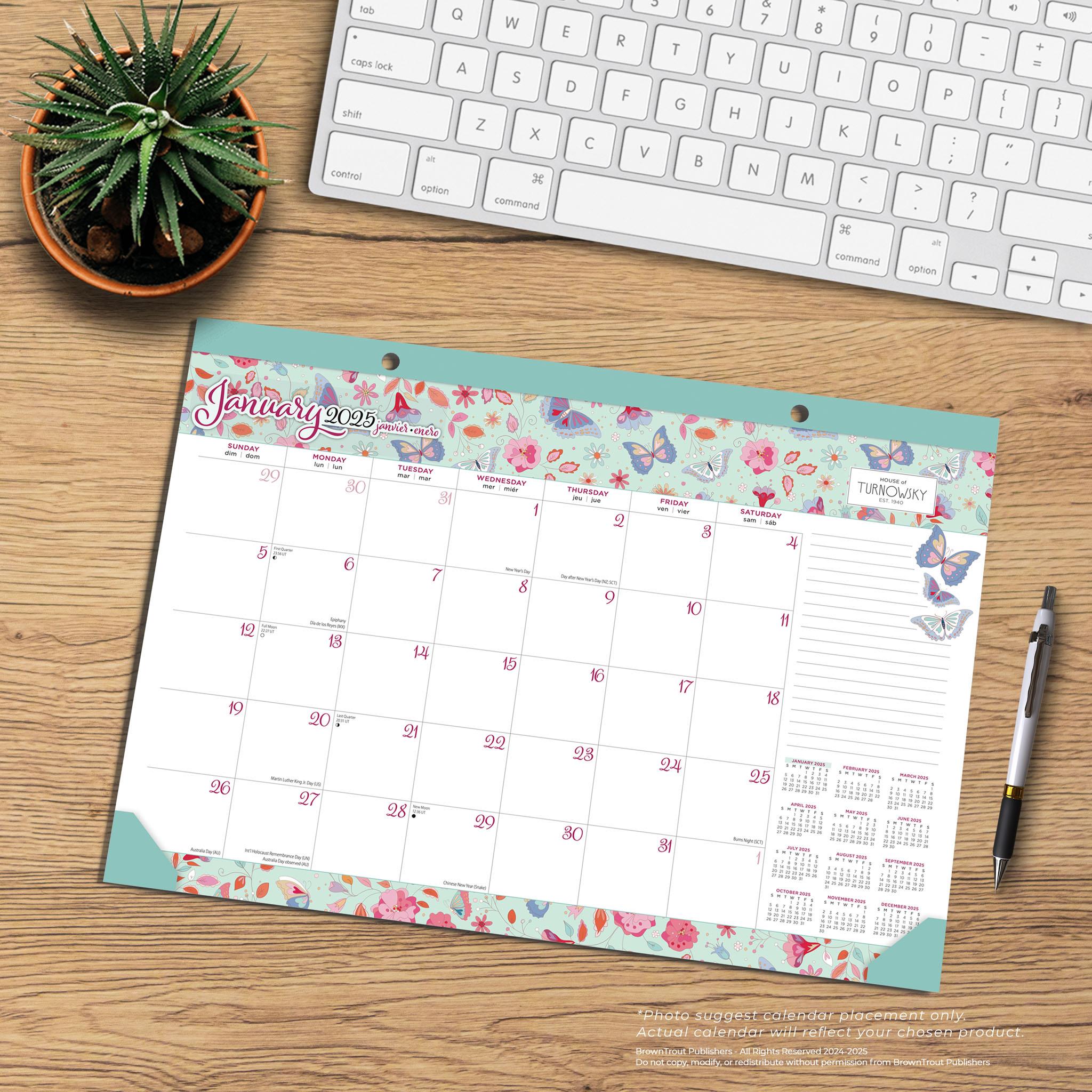 Turnowsky House Of Abstract Allure Desk Pad 2025 Calendar