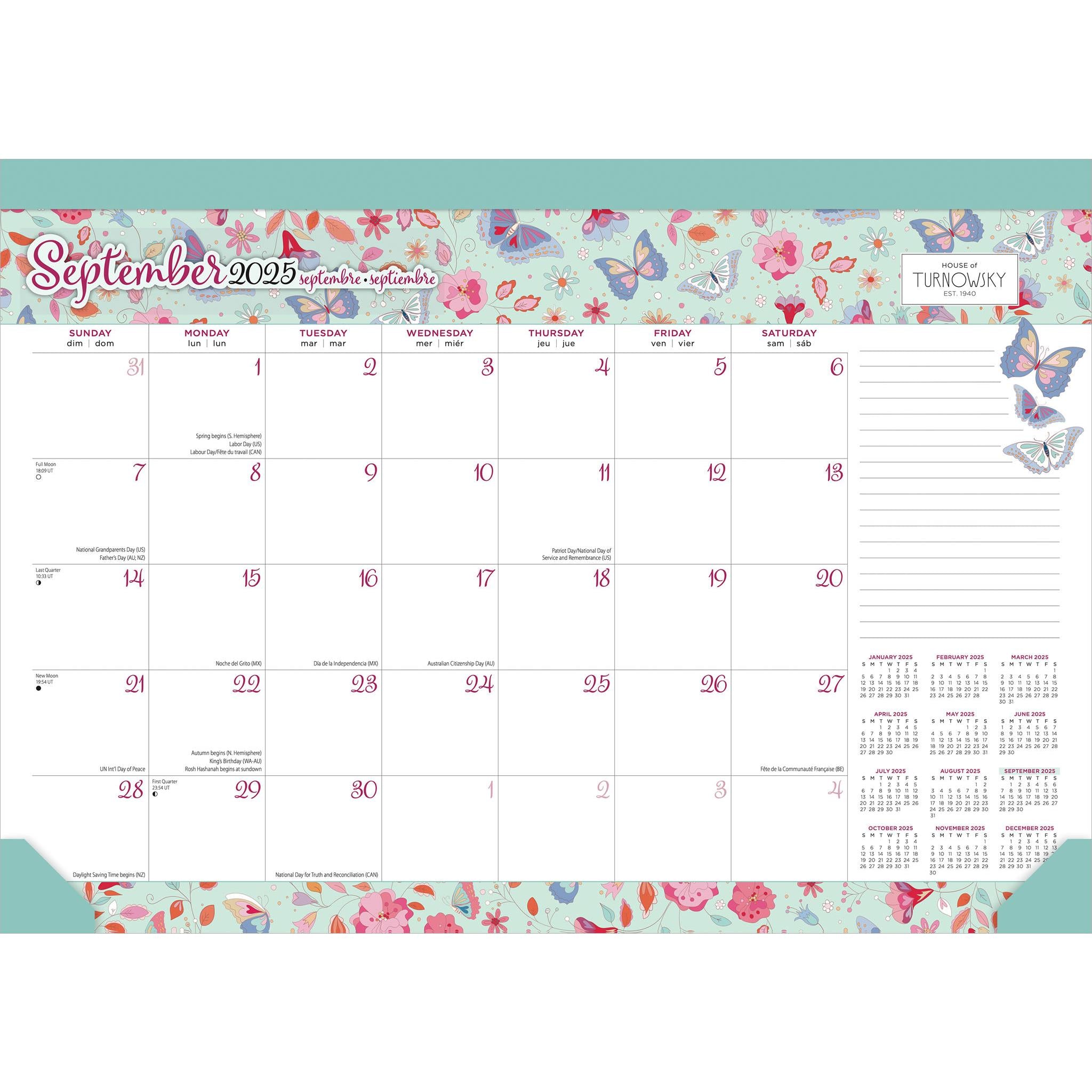 Turnowsky House Of Abstract Allure Desk Pad 2025 Calendar