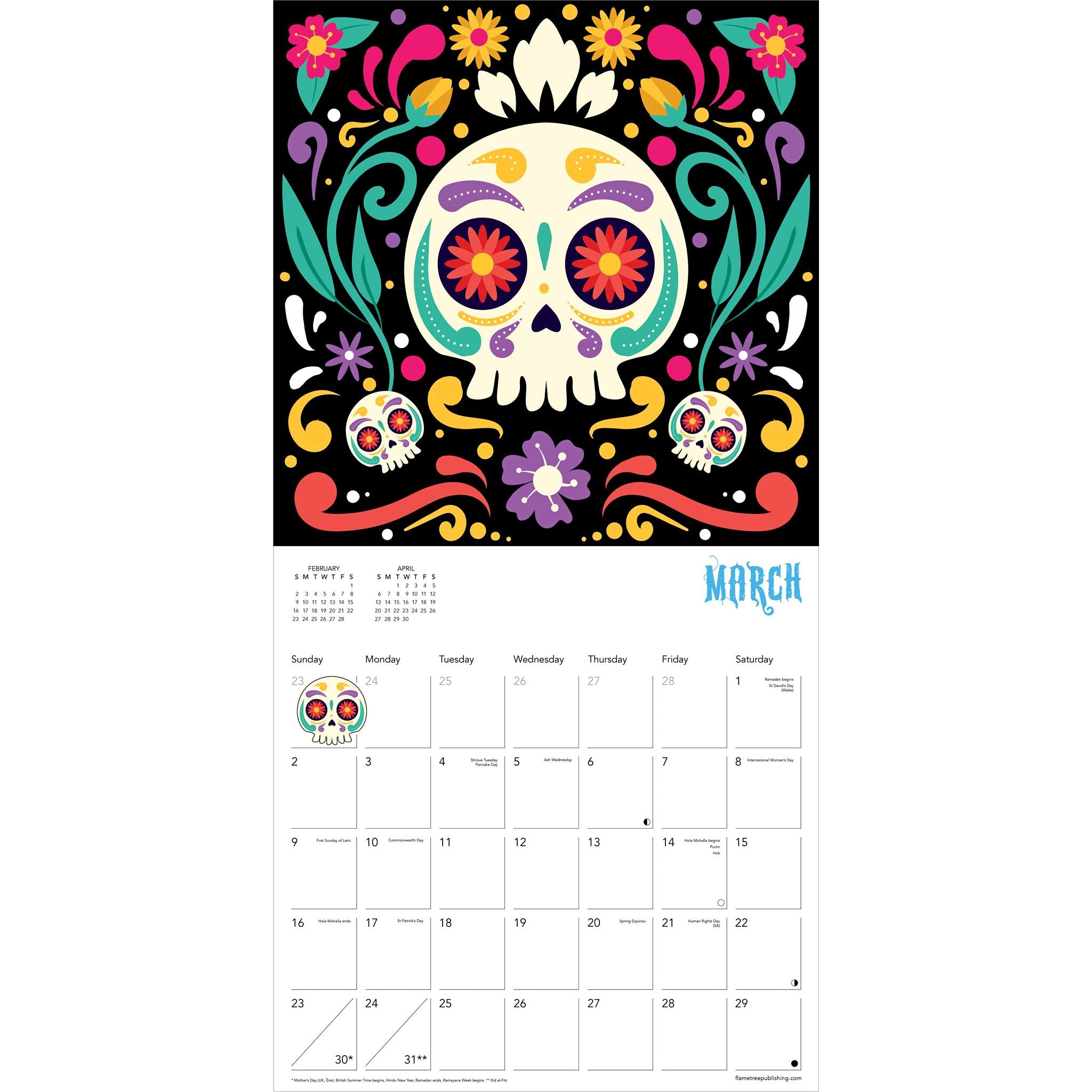 Sugar Skulls Wall 2025 Calendar - Online Exclusive