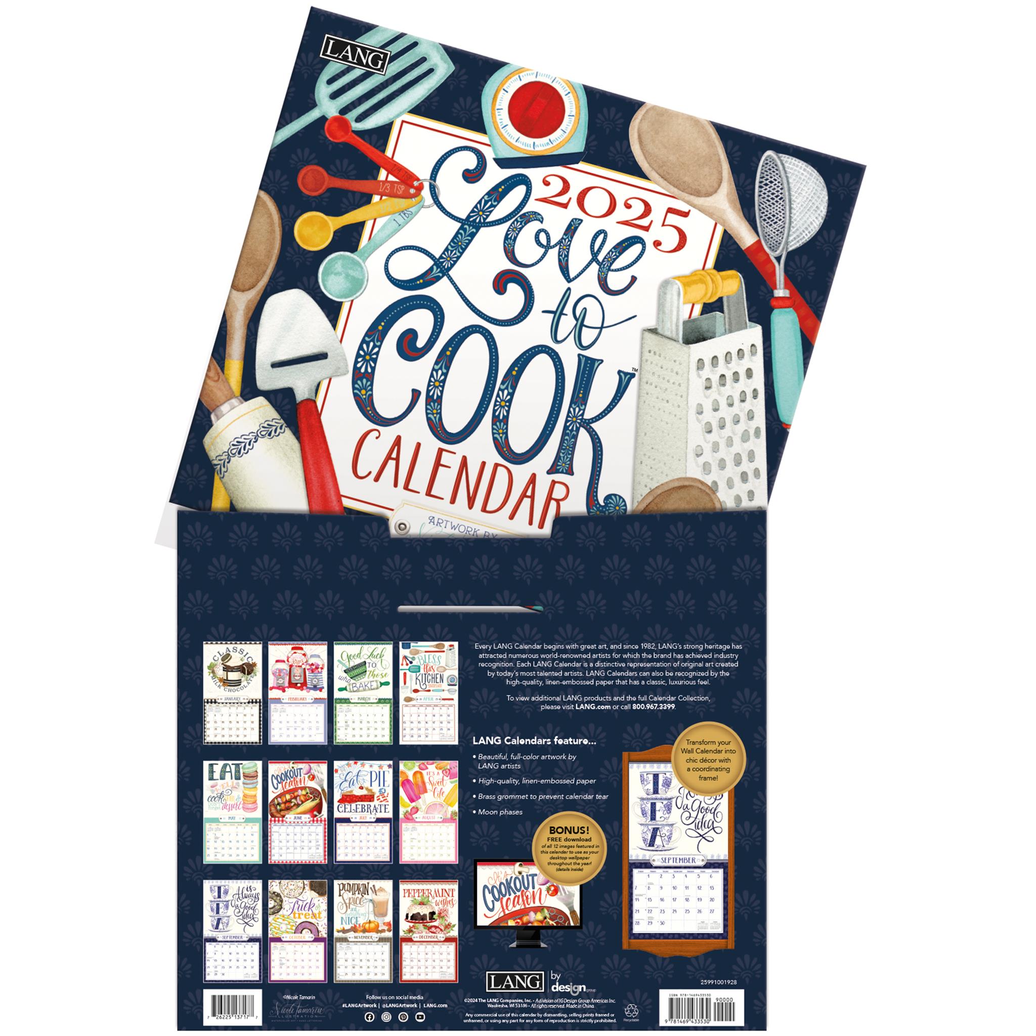 Love To Cook Wall 2025 Calendar