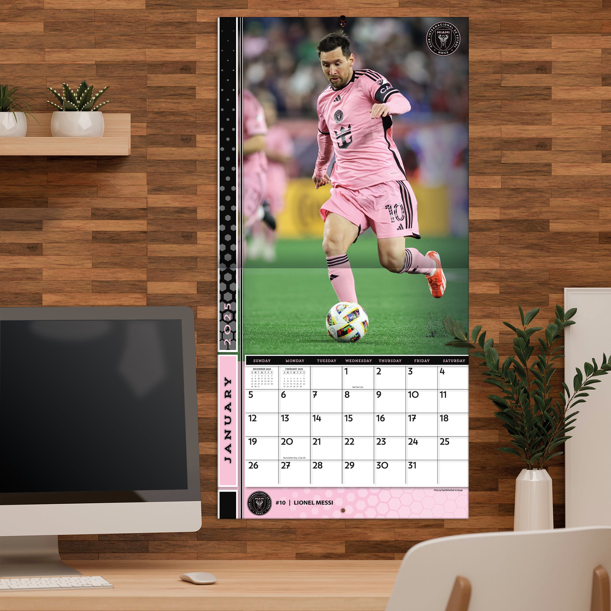 MLS Inter Miami Wall 2025 Calendar