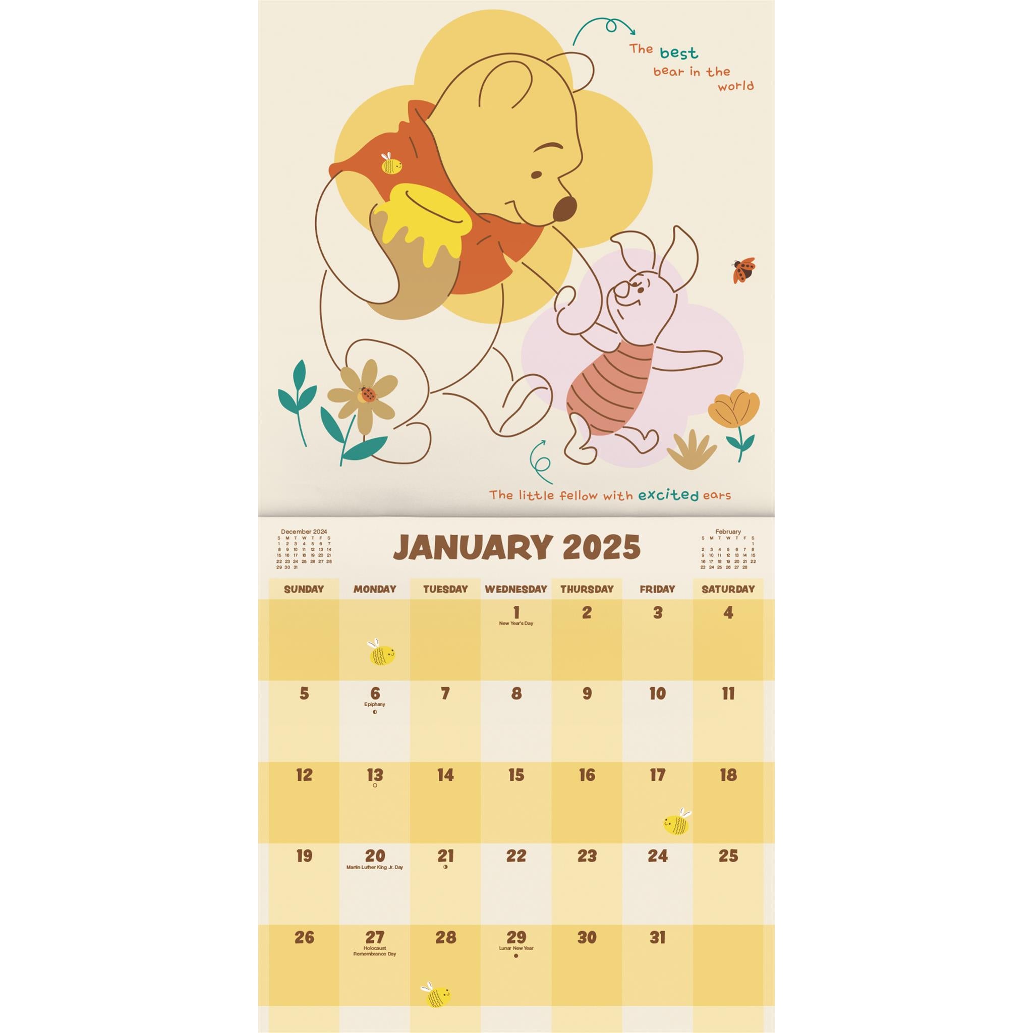 Winnie The Pooh Exclusive with Print Wall 2025 Calendar