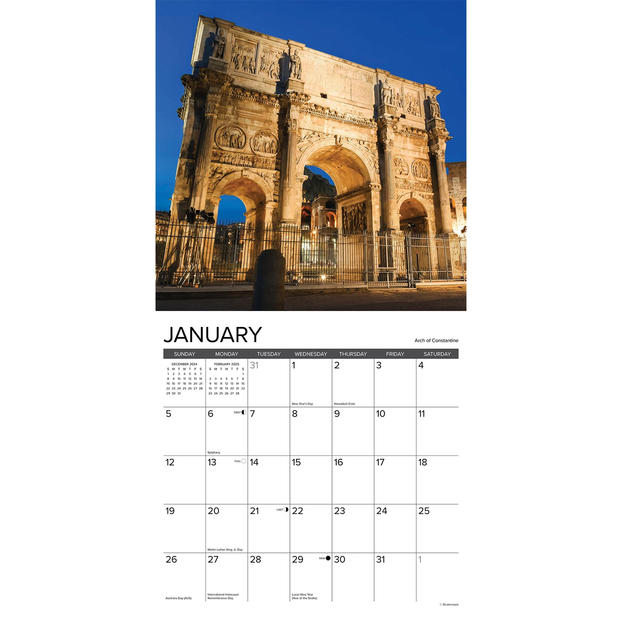 Rome Wall 2025 Calendar - Online Exclusive