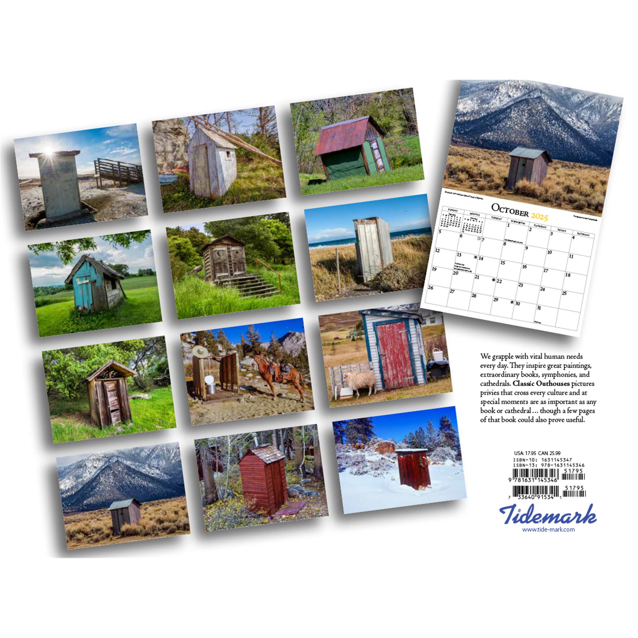 Outhouses Classic Wall 2025 Calendar - Online Exclusive