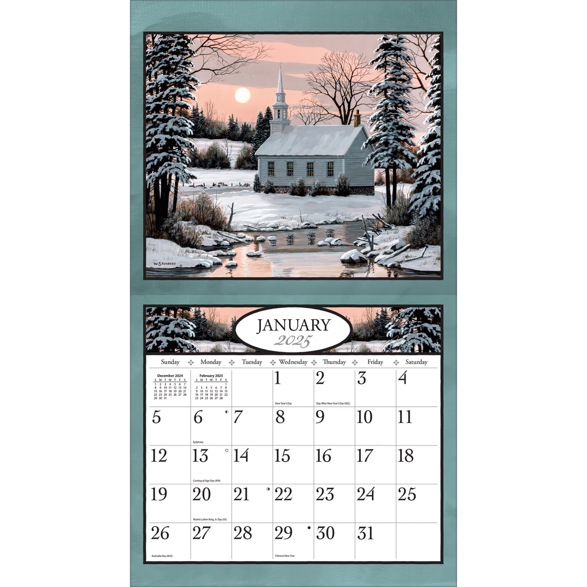 Country Churches Wall 2025 Calendar - Online Exclusive