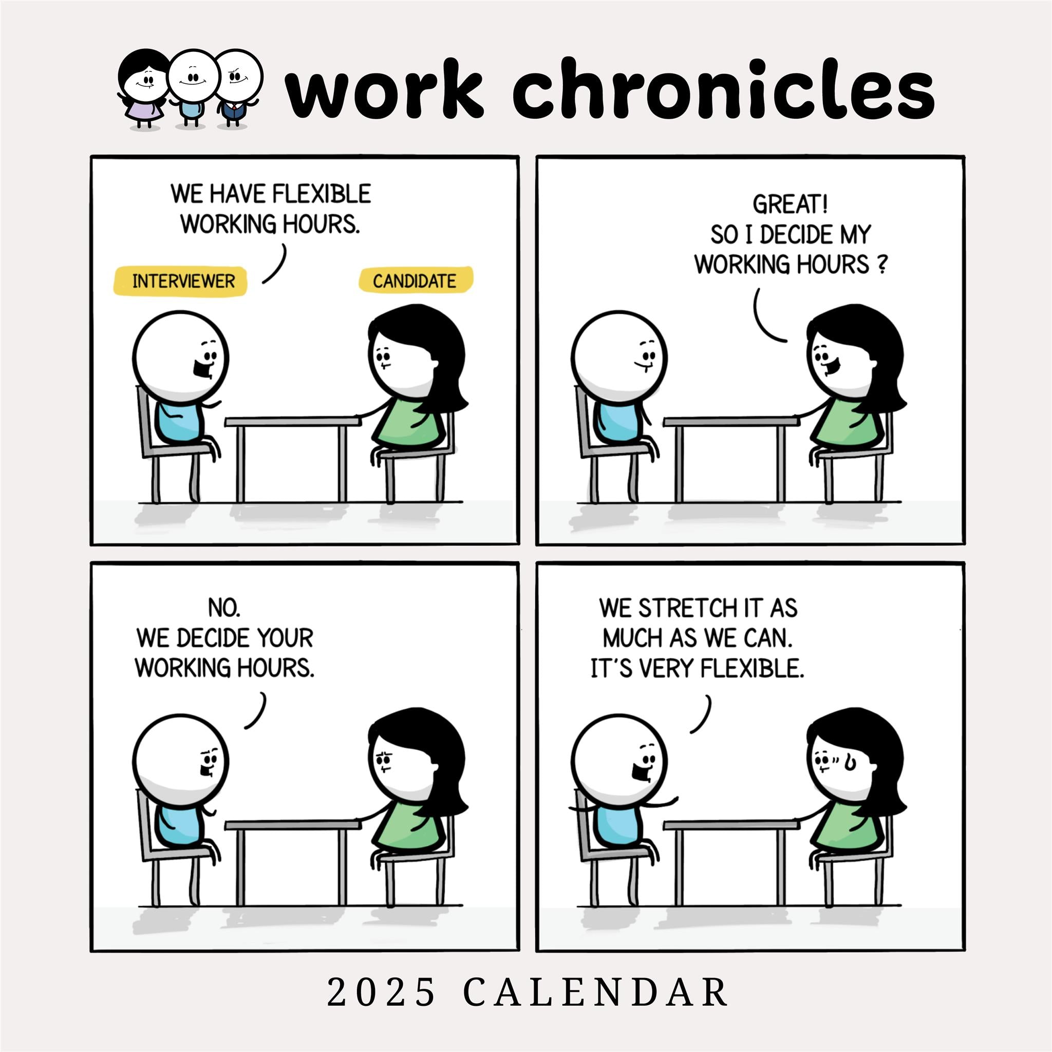 Work Chronicles Wall 2025 Calendar