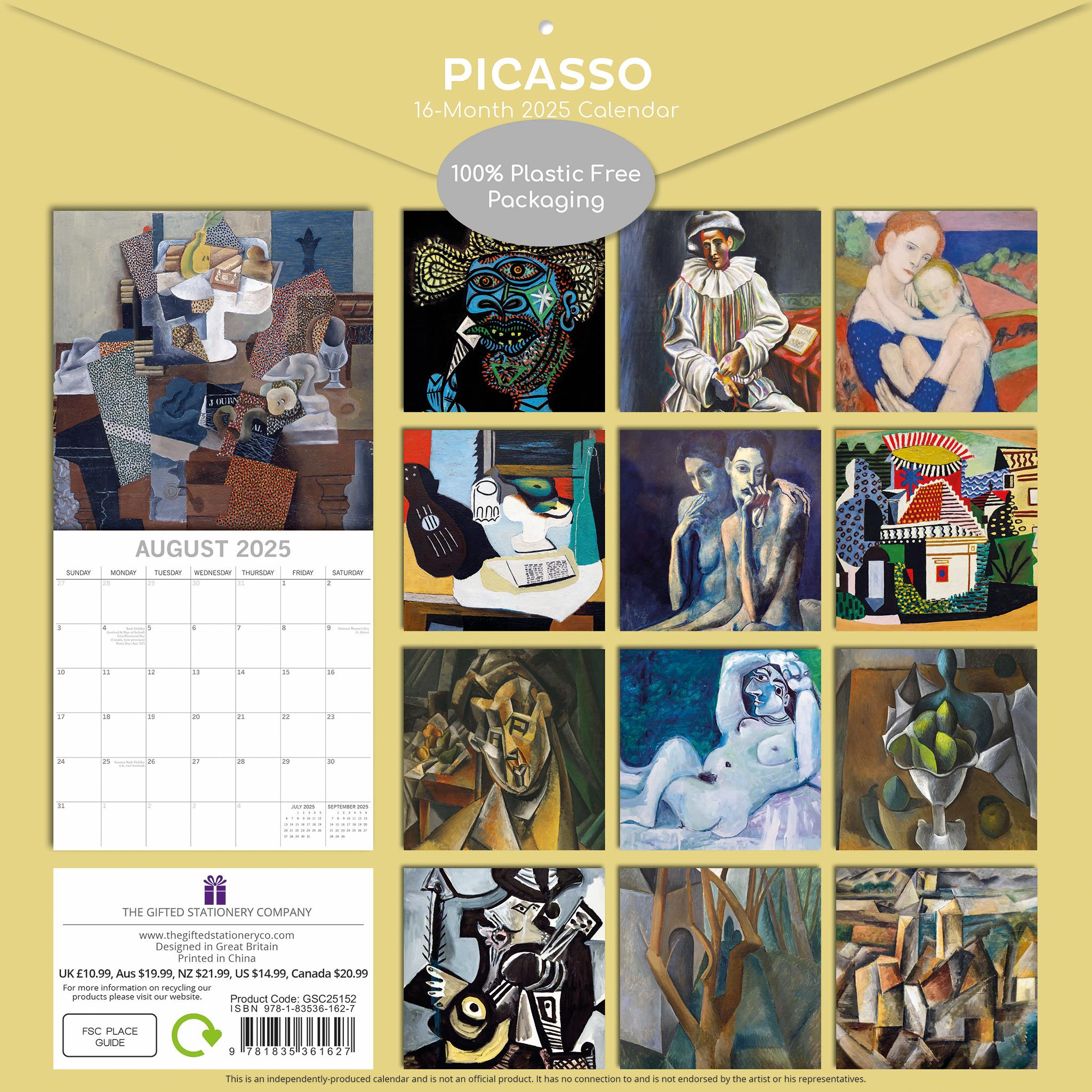 Picasso Wall 2025 Calendar