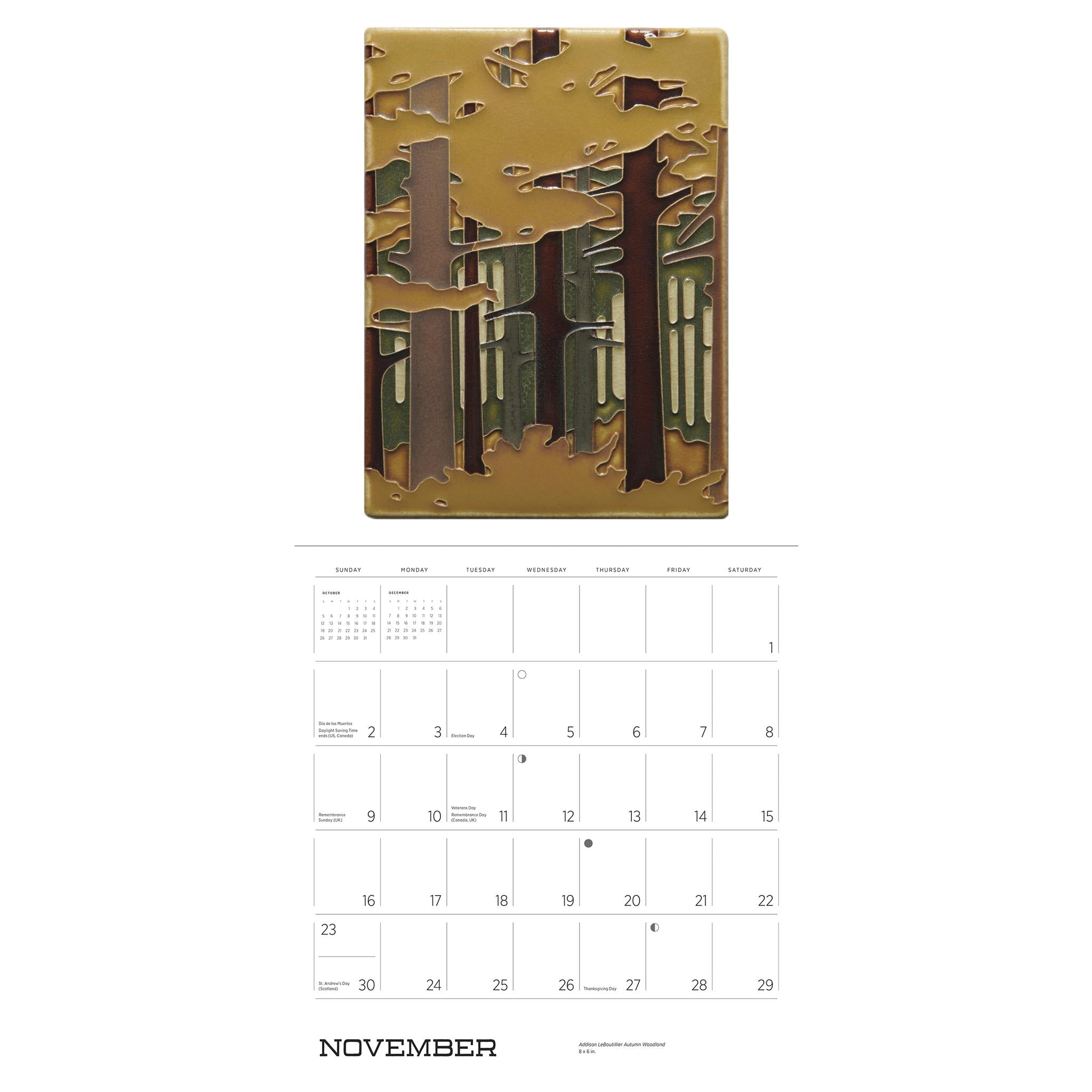 Arts And Crafts Tiles Wall 2025 Calendar - Online Exclusive