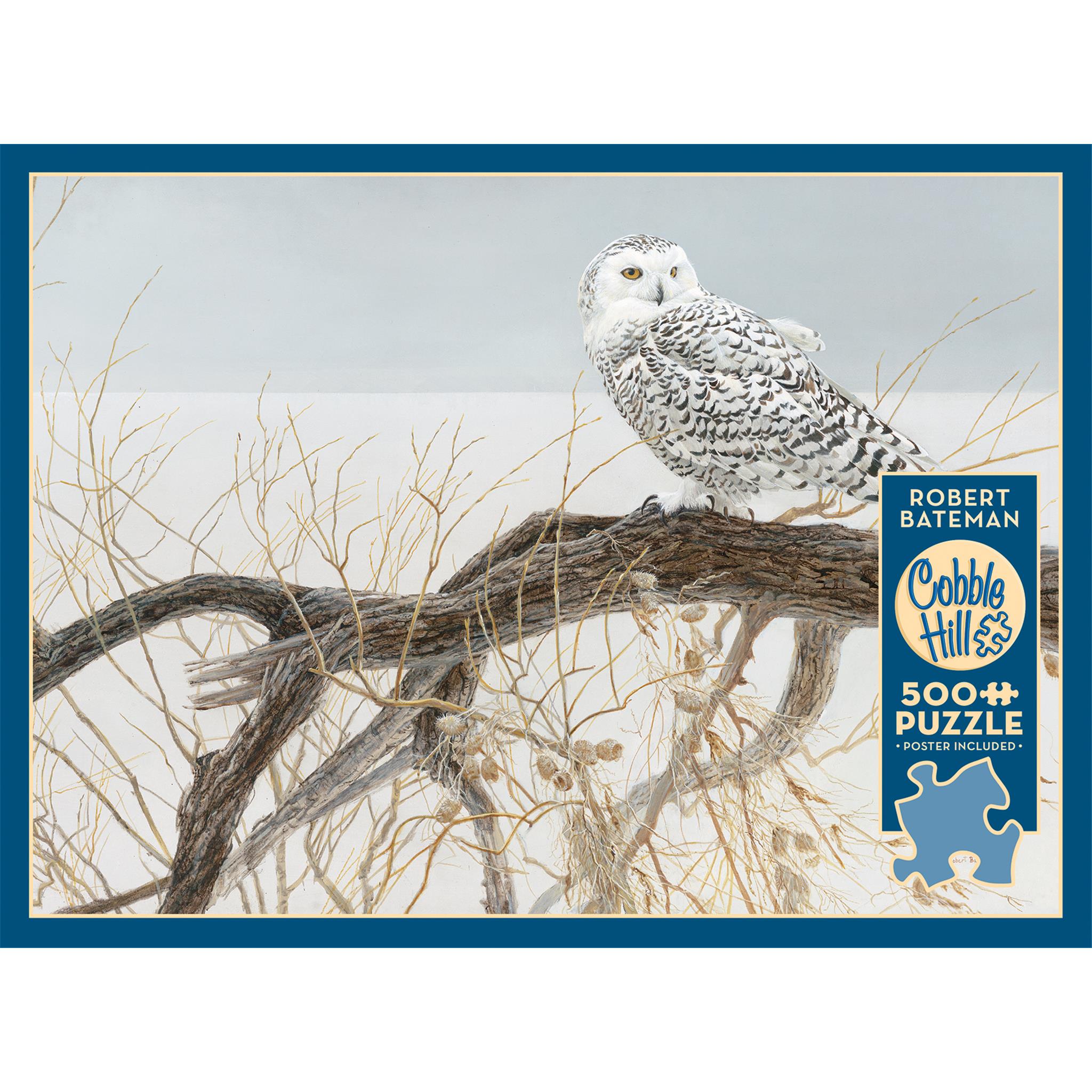 Fallen Willow Snowy Owl 500 Piece Puzzle Cobble Hill